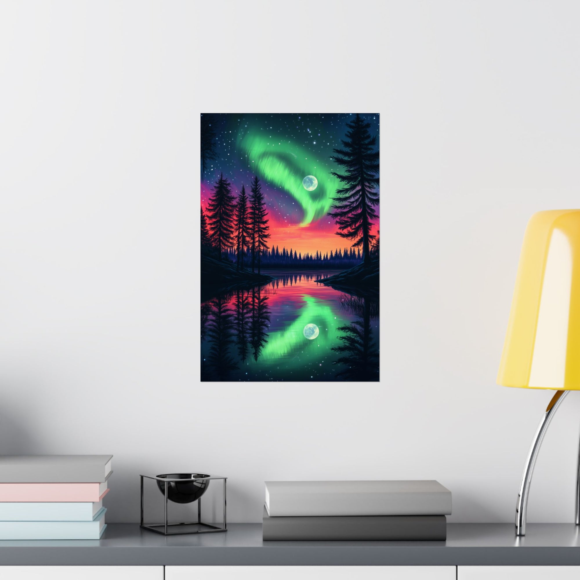 Northern Lights Wonder Poster Wall Art - SynthFrame