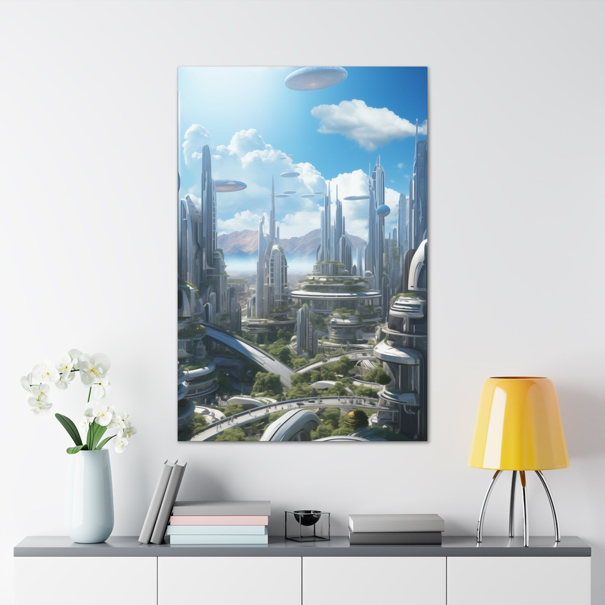 Futuristic Eco City 7 Canvas Wall Art - SynthFrame