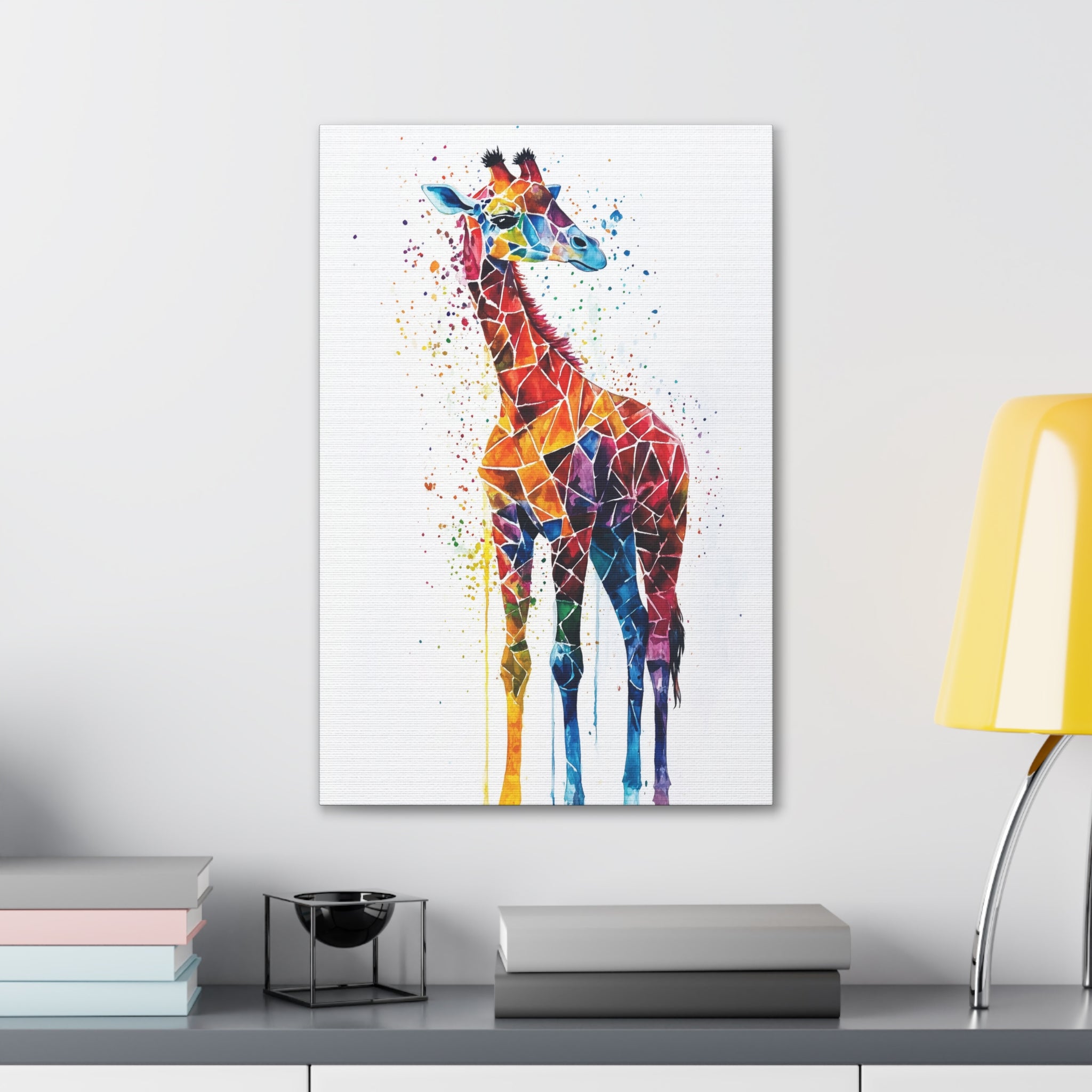 Watercolor Giraffe Canvas Wall Art - SynthFrame