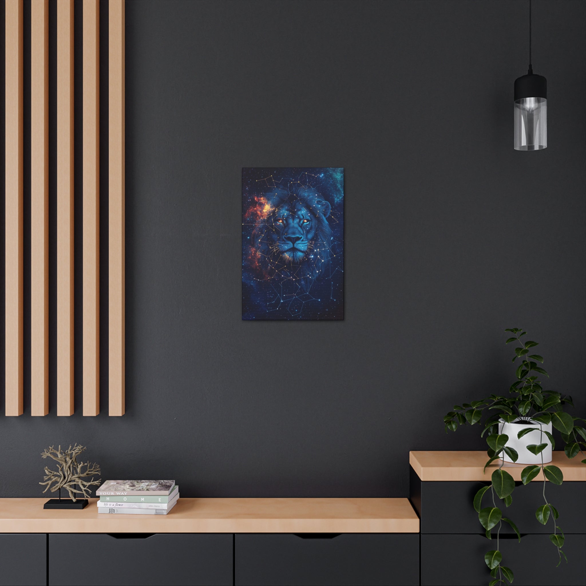 Constellation Lion Canvas Wall Art - SynthFrame