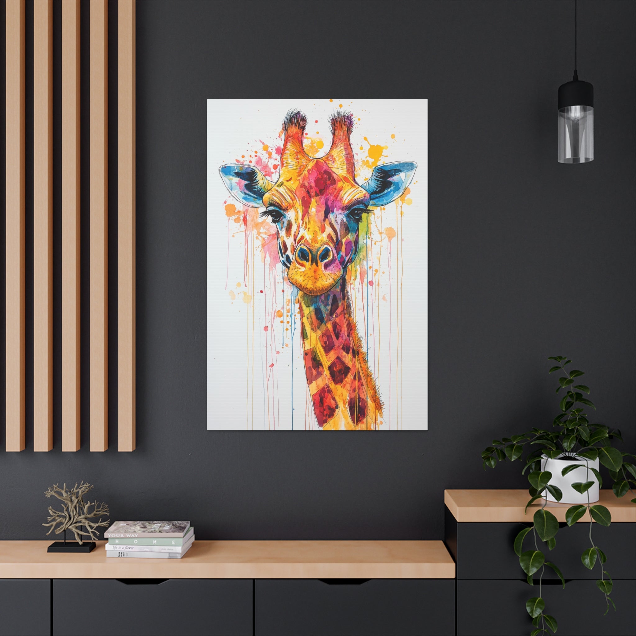 Watercolor Giraffe Canvas Wall Art - SynthFrame