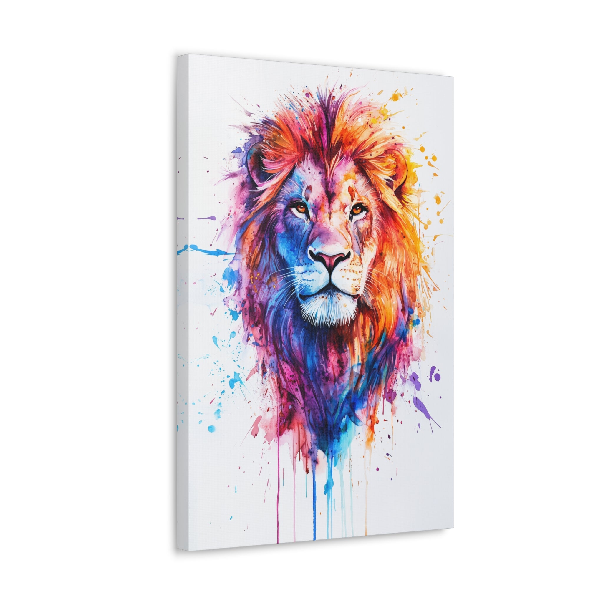 Watercolor Lion Canvas Wall Art - SynthFrame