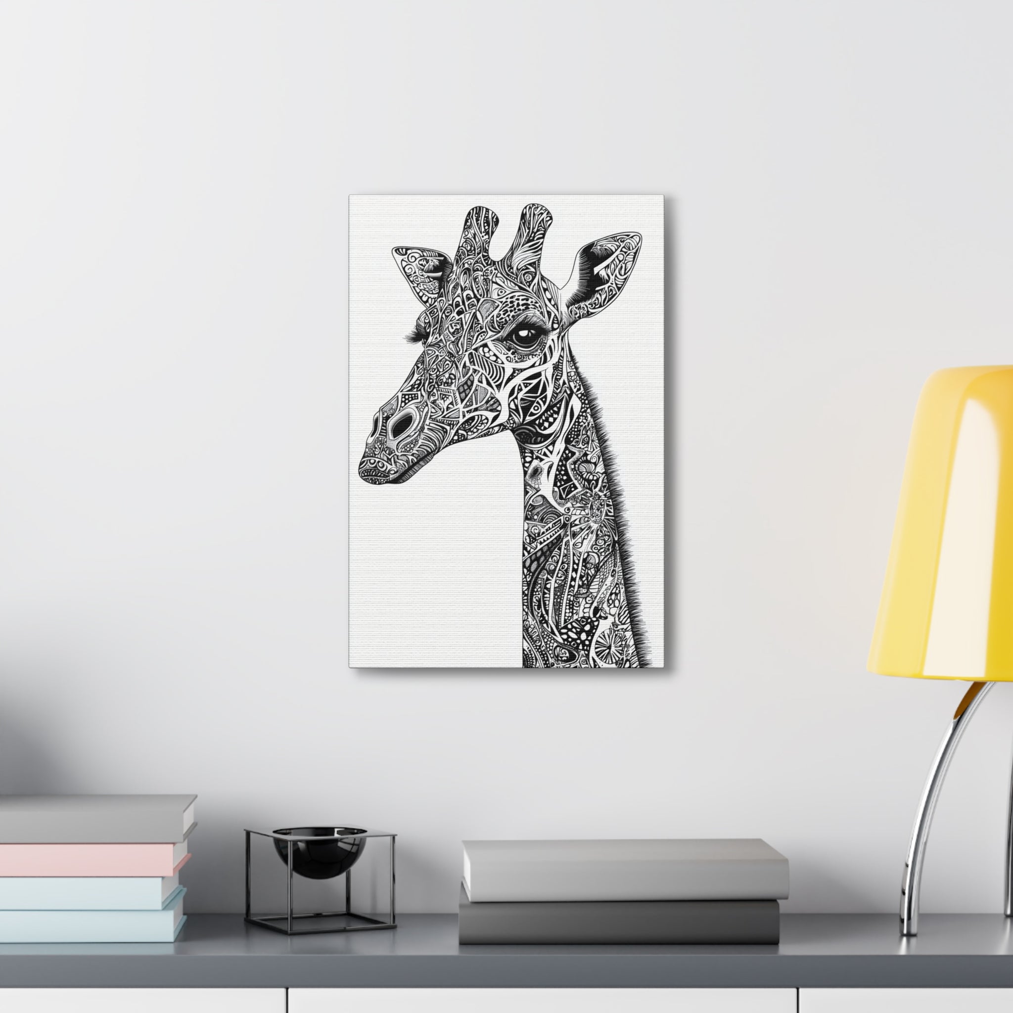 Zentangle Giraffe Canvas Wall Art - SynthFrame