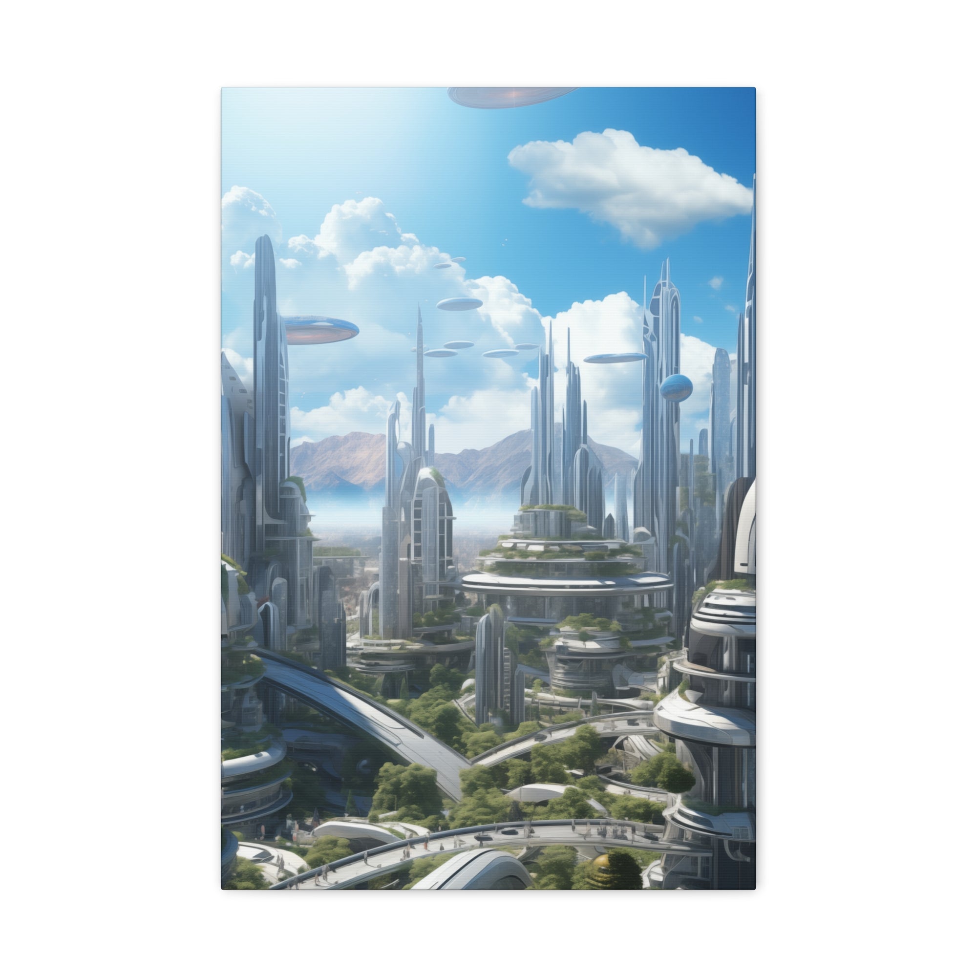 Futuristic Eco City 7 Canvas Wall Art - SynthFrame