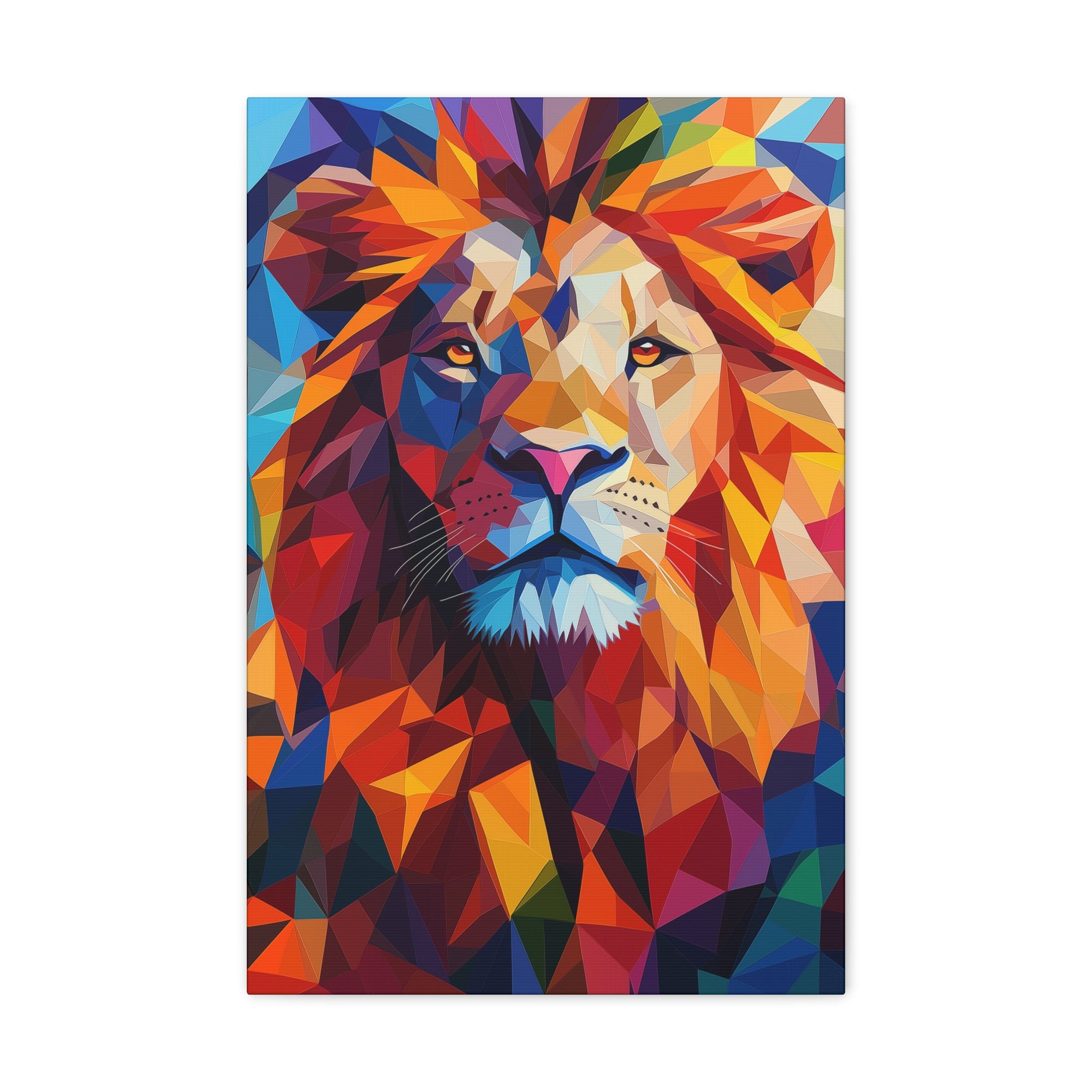 Crystalline Lion Canvas Wall Art - SynthFrame