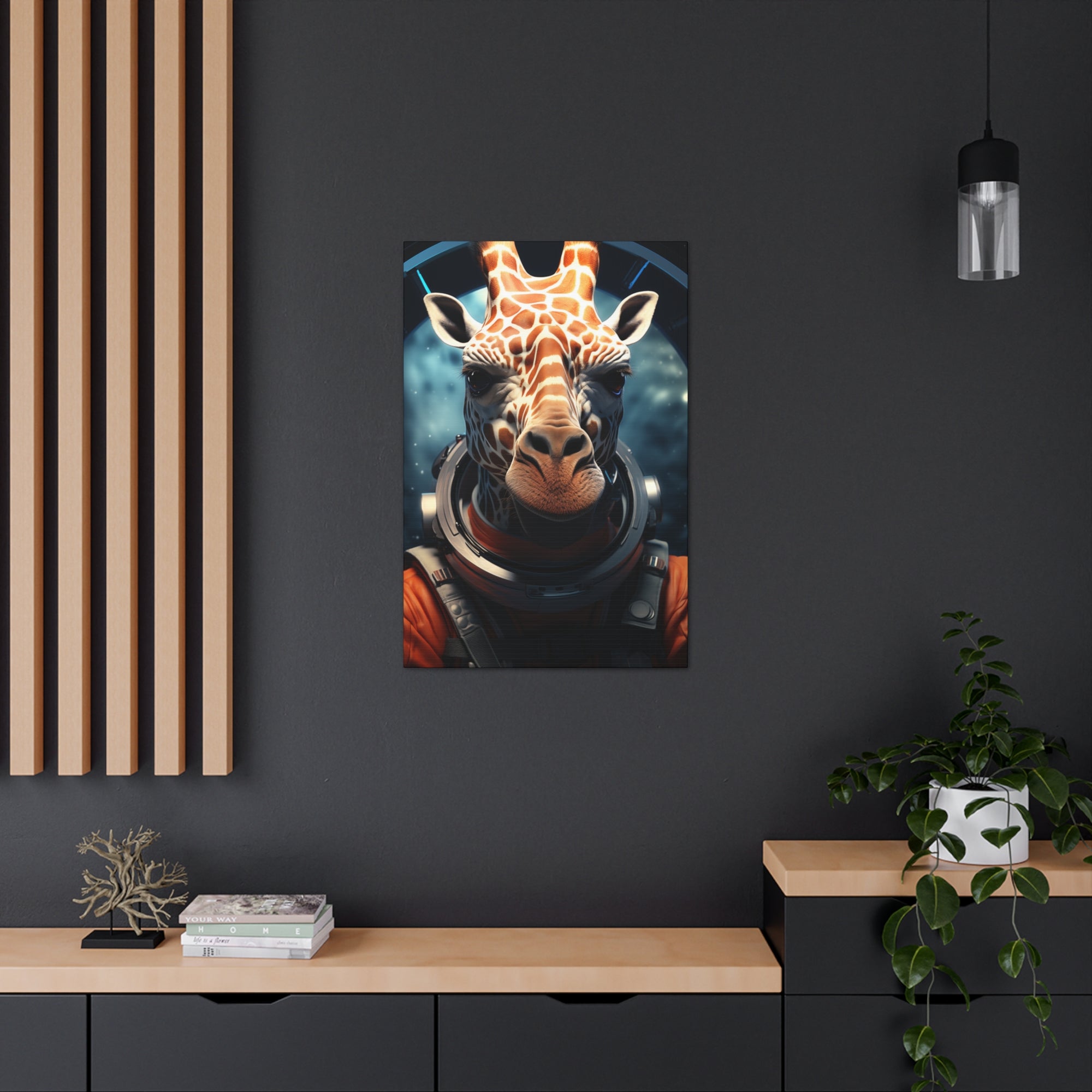 AstroGiraffe 2 Canvas Wall Art - SynthFrame