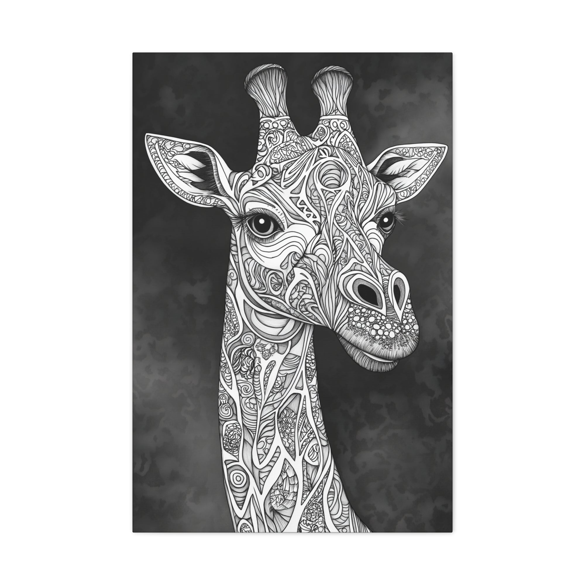 Zentangle Giraffe Canvas Wall Art - SynthFrame