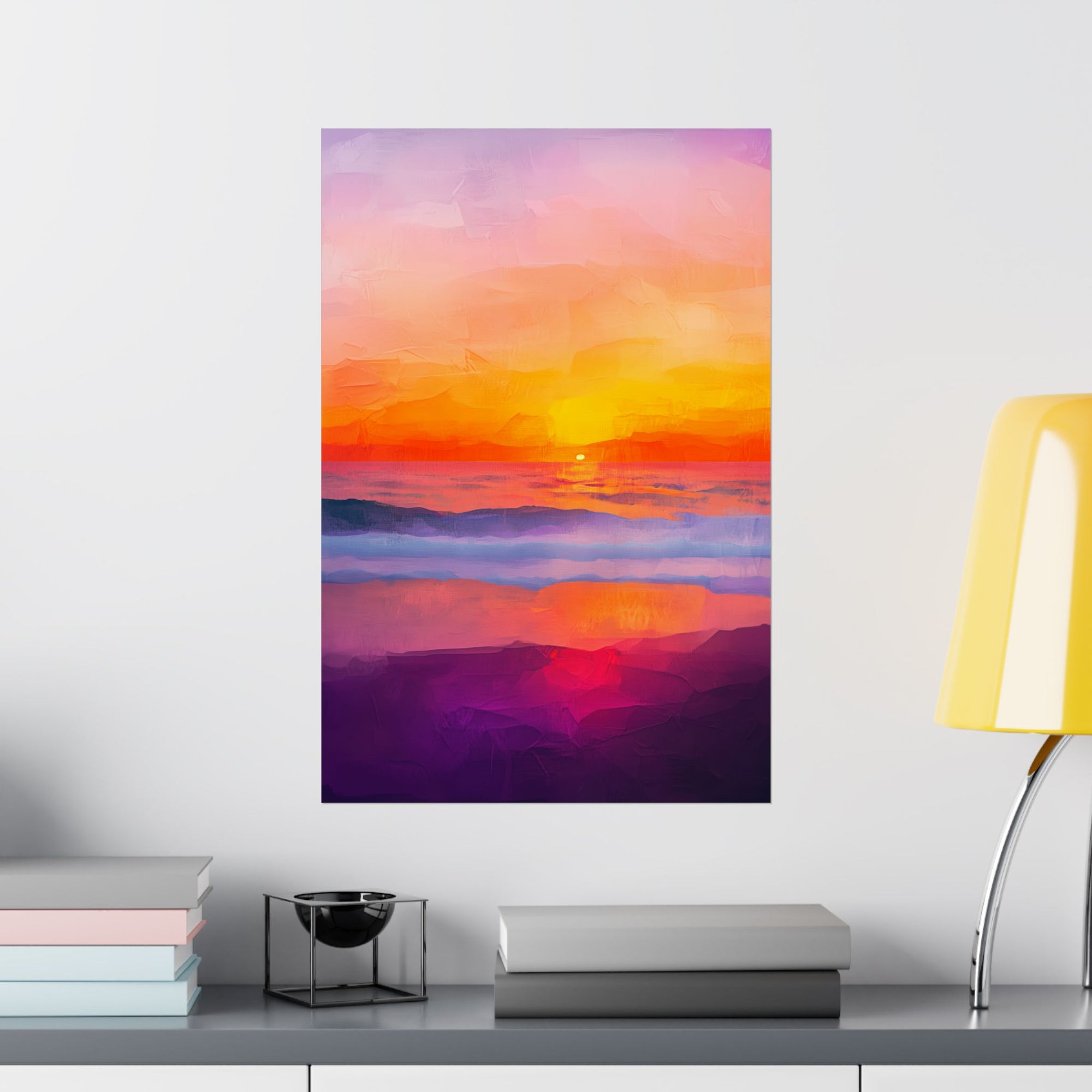 Abstract Coastal Sunset Poster Wall Art - SynthFrame