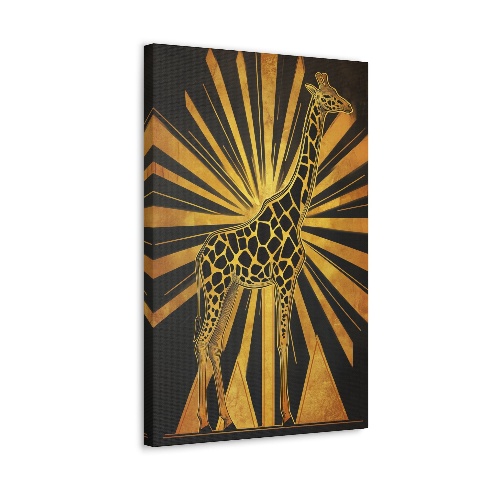 Gilded Giraffe Canvas Wall Art - SynthFrame