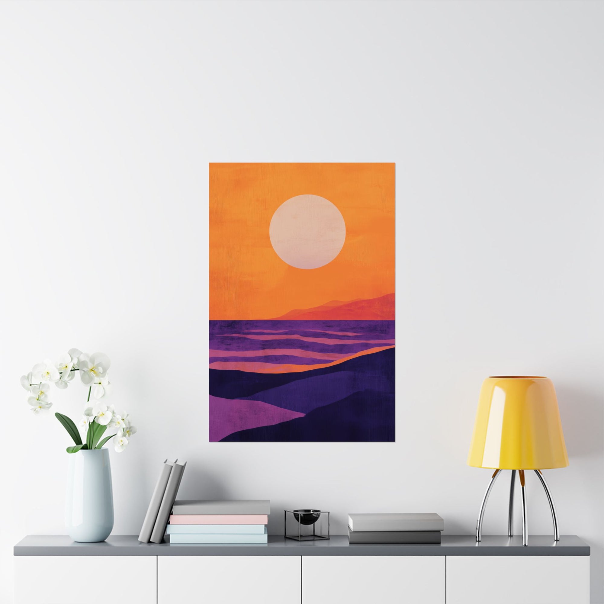 Abstract Coastal Sunset Poster Wall Art - SynthFrame