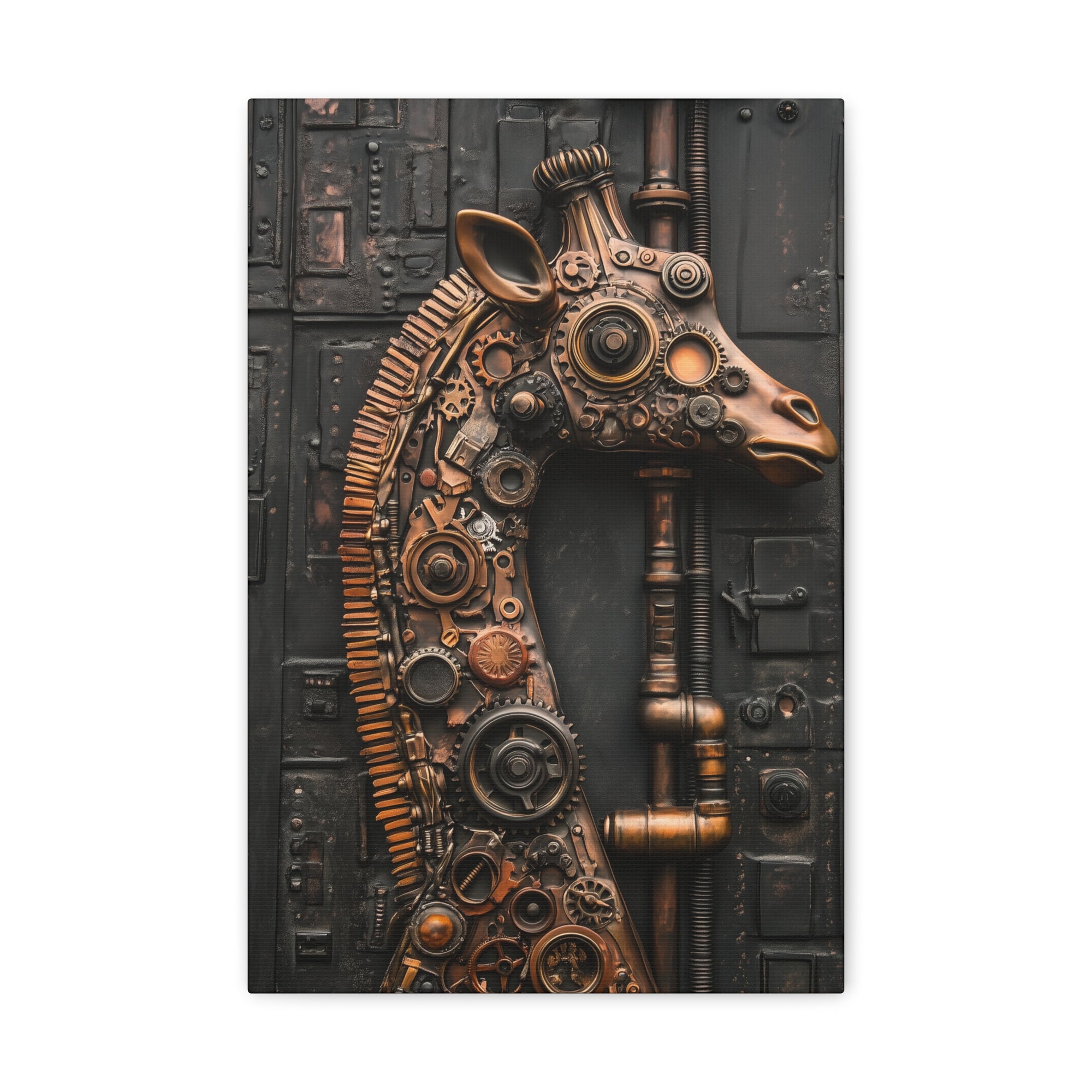 Steampunk Giraffe Canvas Wall Art - SynthFrame