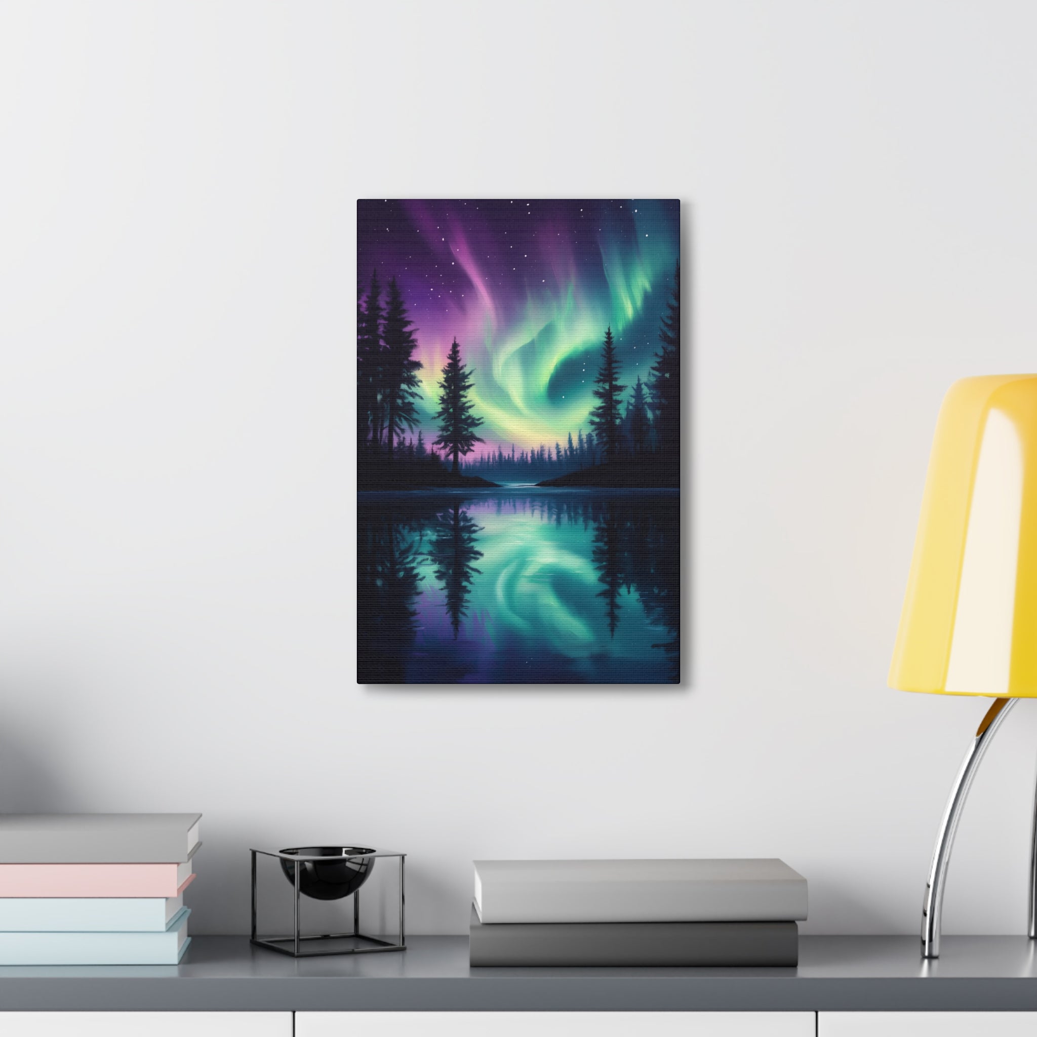 Northern Lights Wonder Canvas Wall Art - SynthFrame