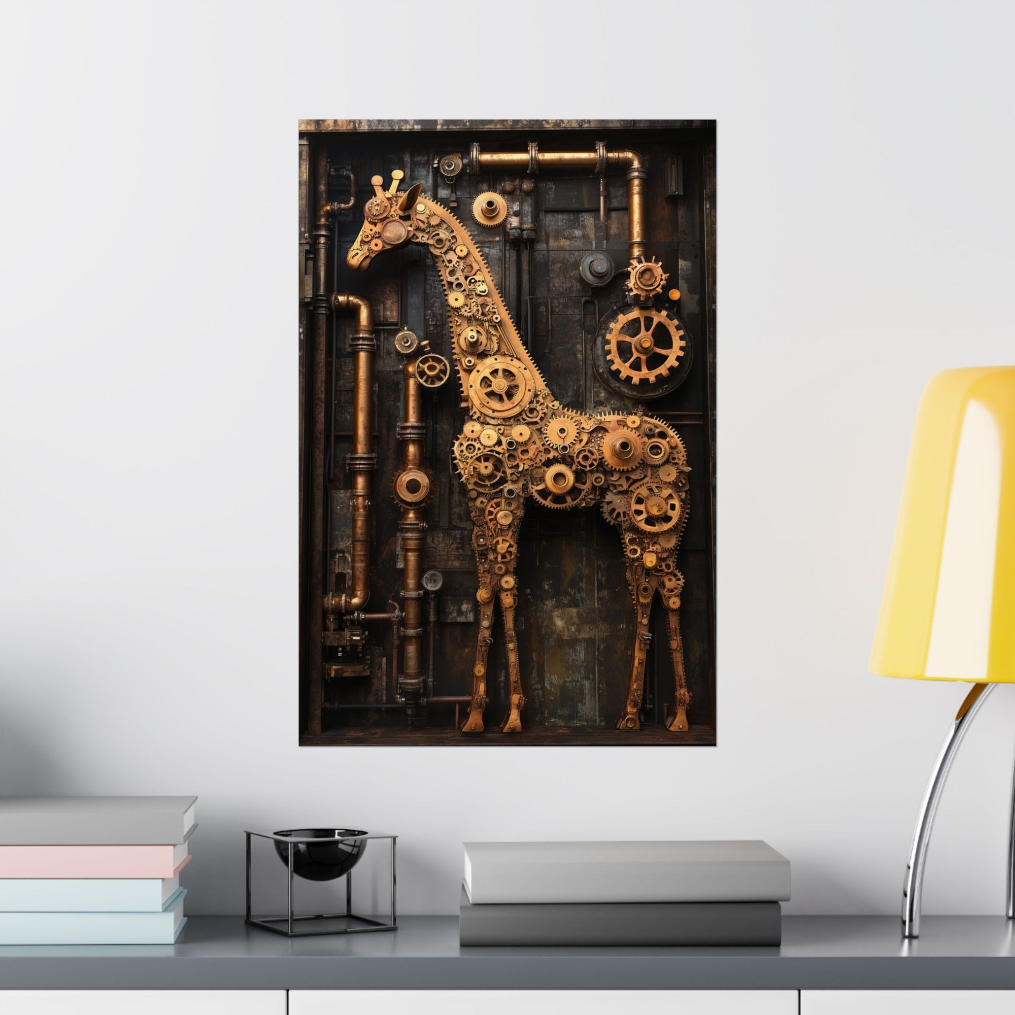 Steampunk Giraffe: Mechanical Marvel Poster