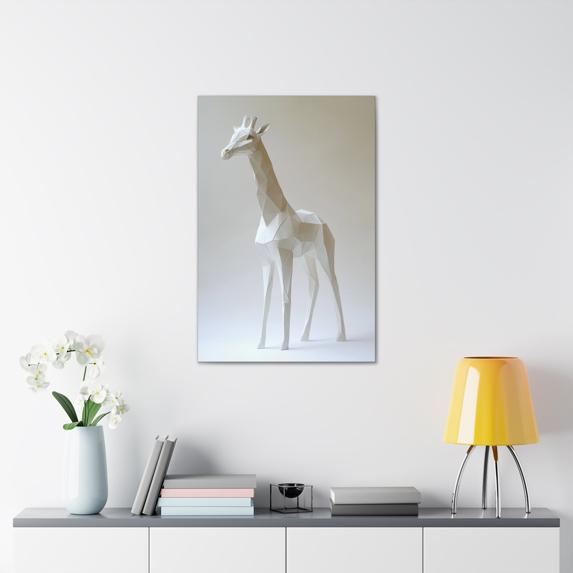 Folded Giraffe Canvas Wall Art - SynthFrame