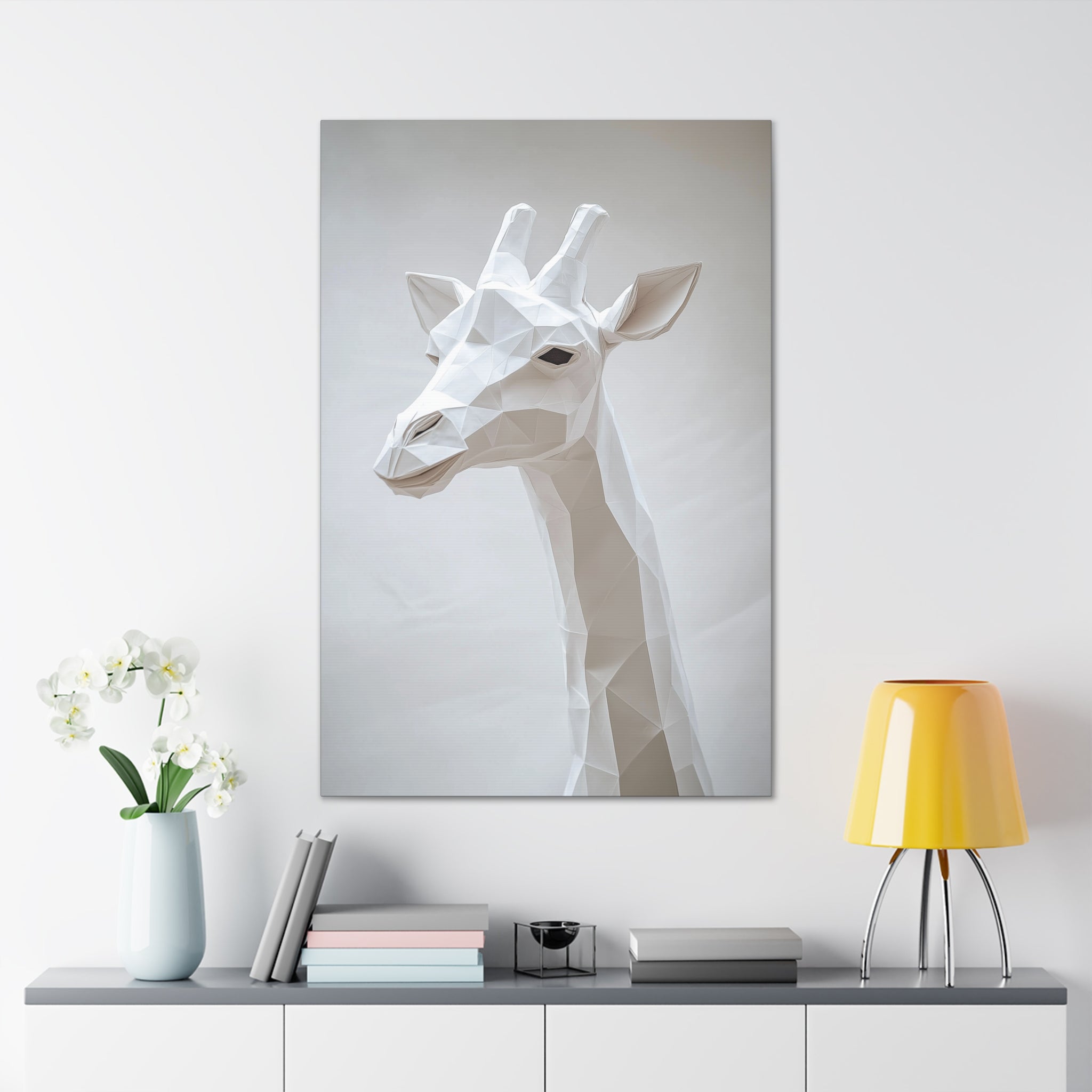 Folded Giraffe Canvas Wall Art - SynthFrame