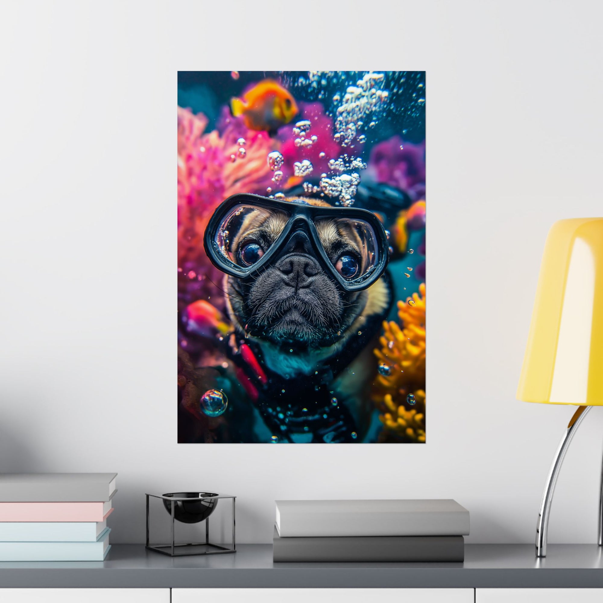 Underwater Pug Poster