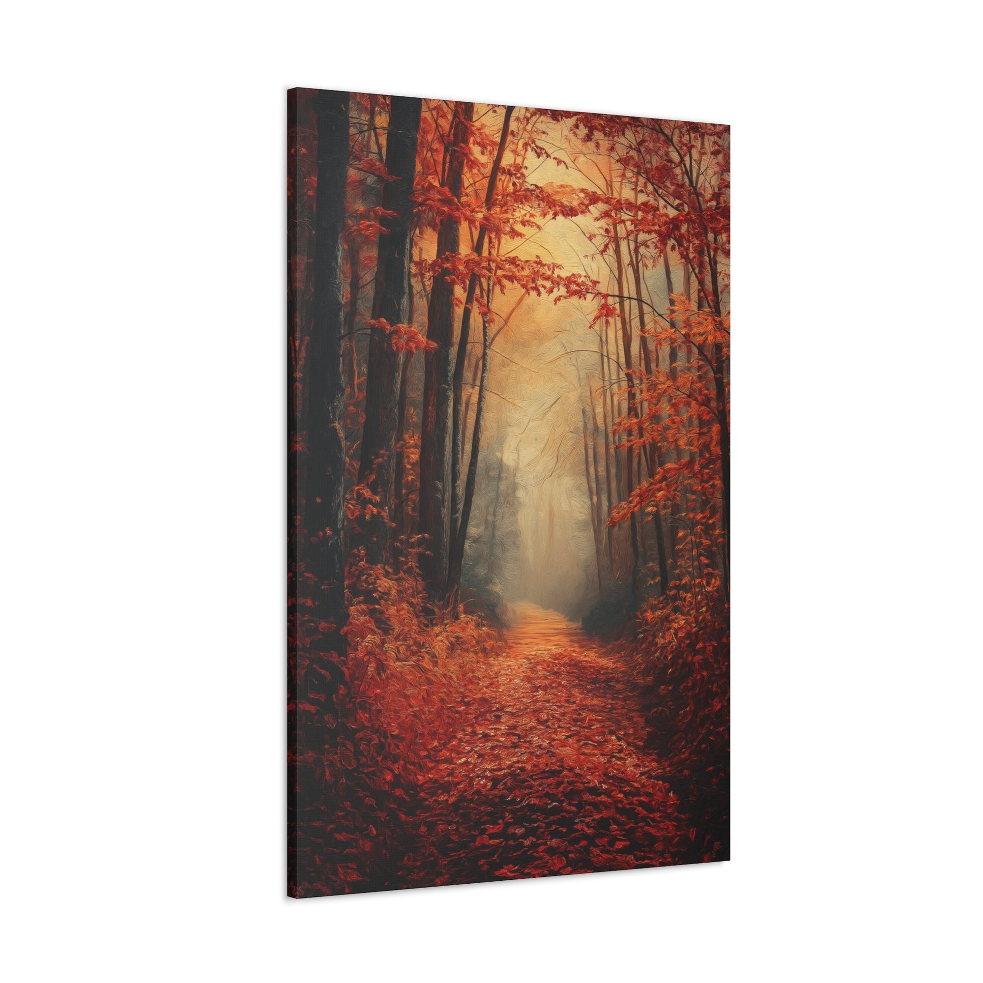 Autumn Forest Path Canvas Wall Art - SynthFrame