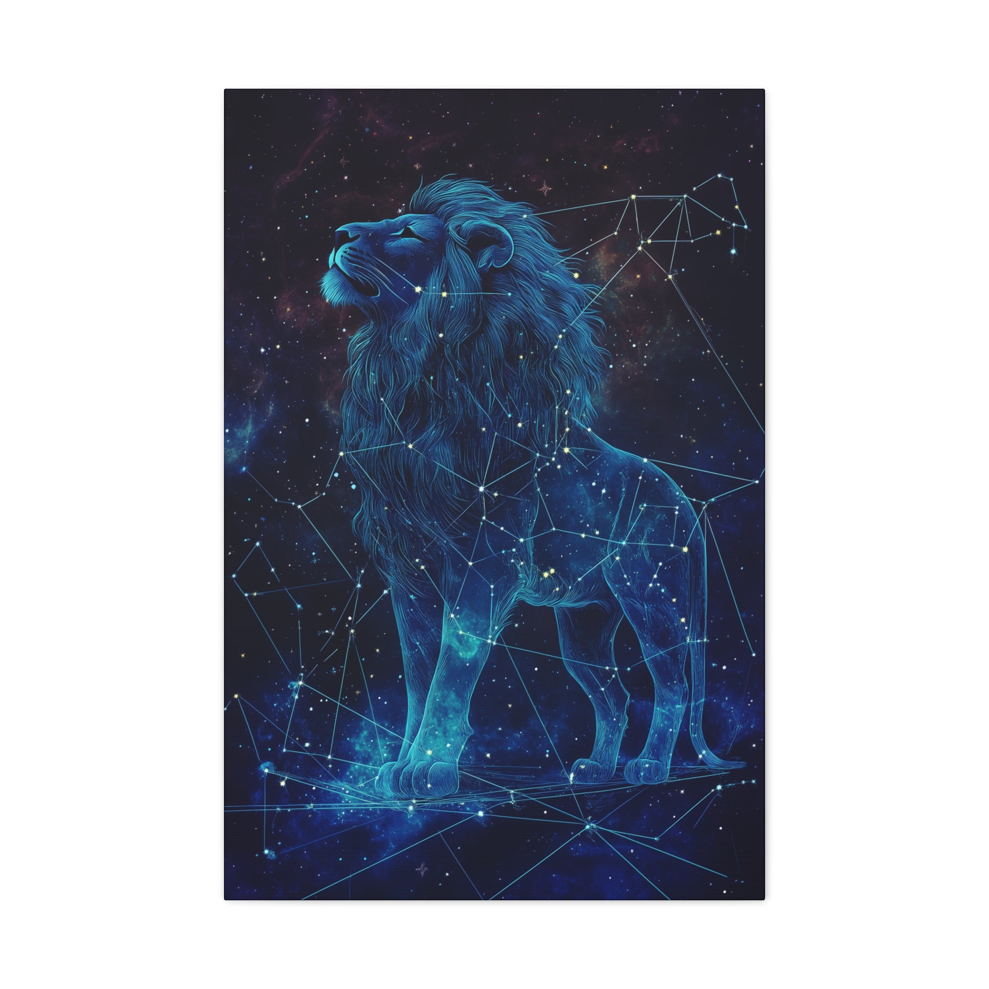 Constellation Lion Canvas Wall Art - SynthFrame