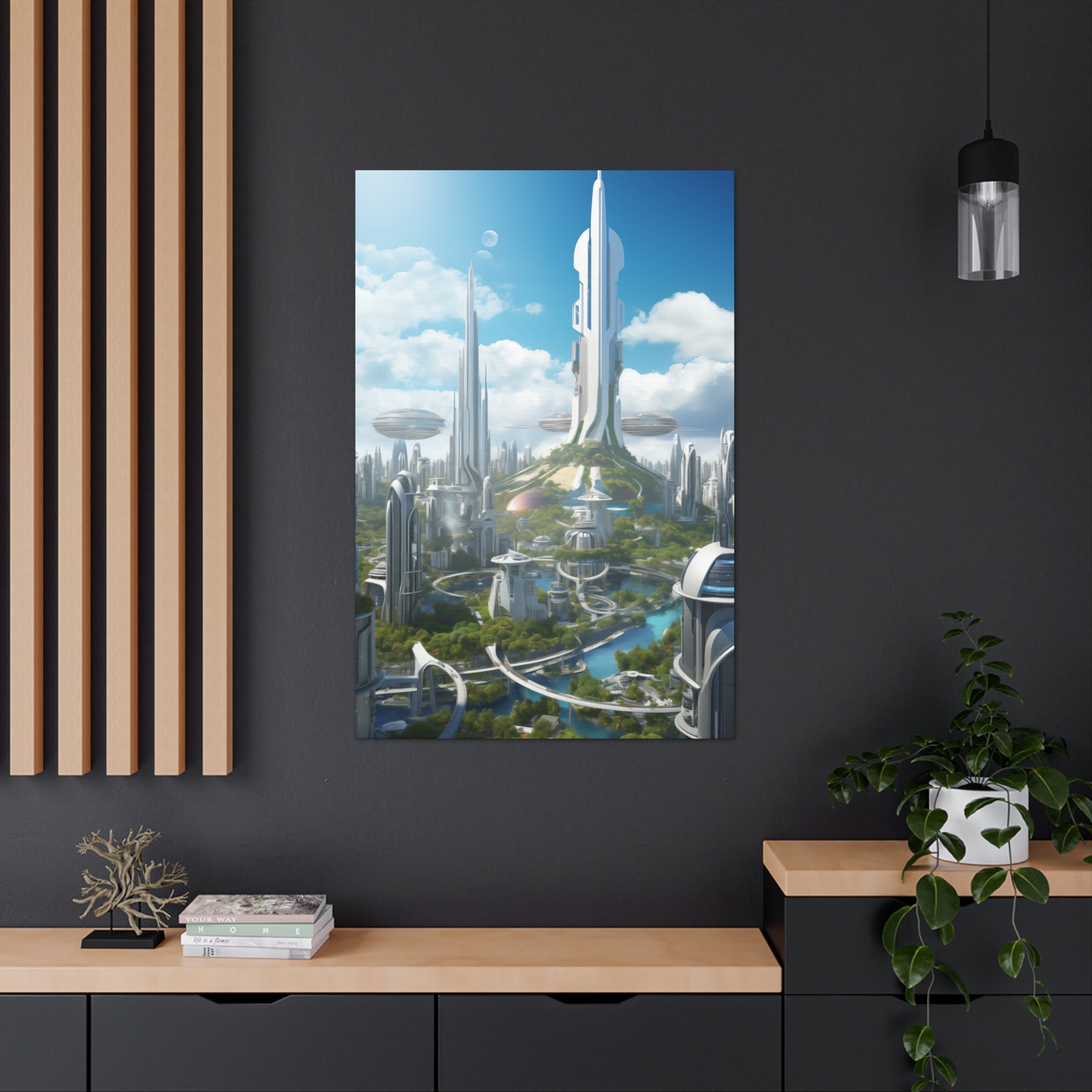 Futuristic Eco City 8 Canvas Wall Art - SynthFrame