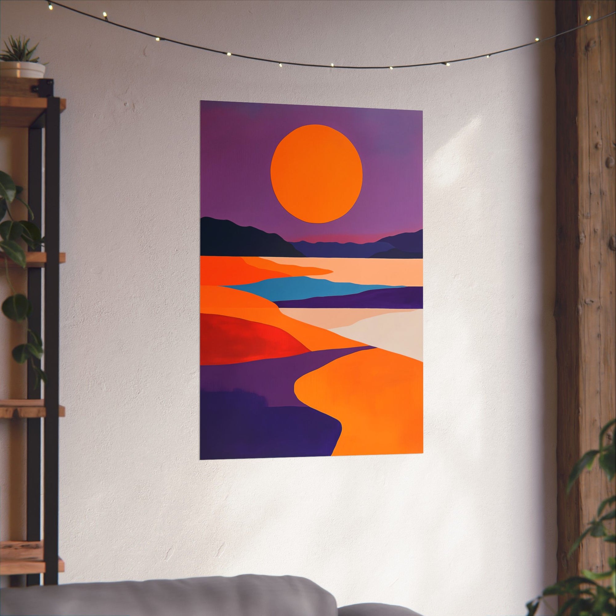 Abstract Coastal Sunset Poster Wall Art - SynthFrame