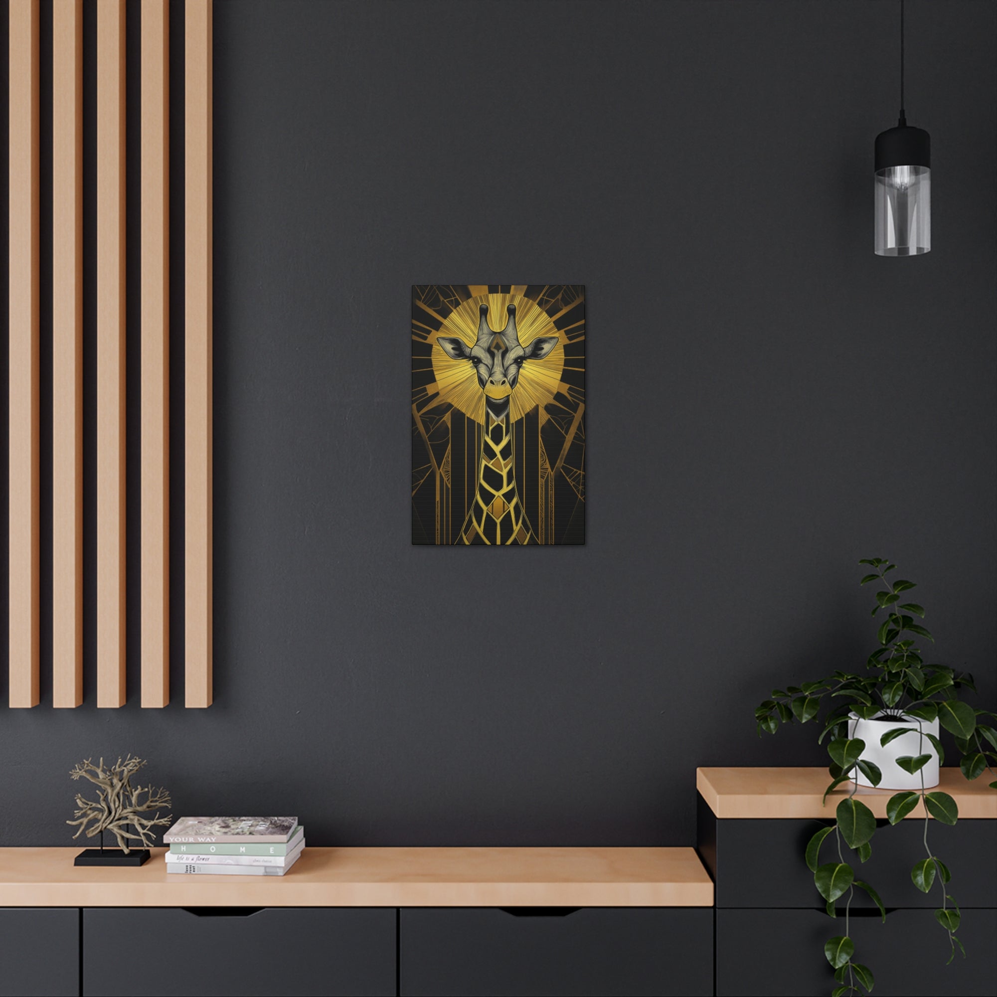 Gilded Giraffe Canvas Wall Art - SynthFrame