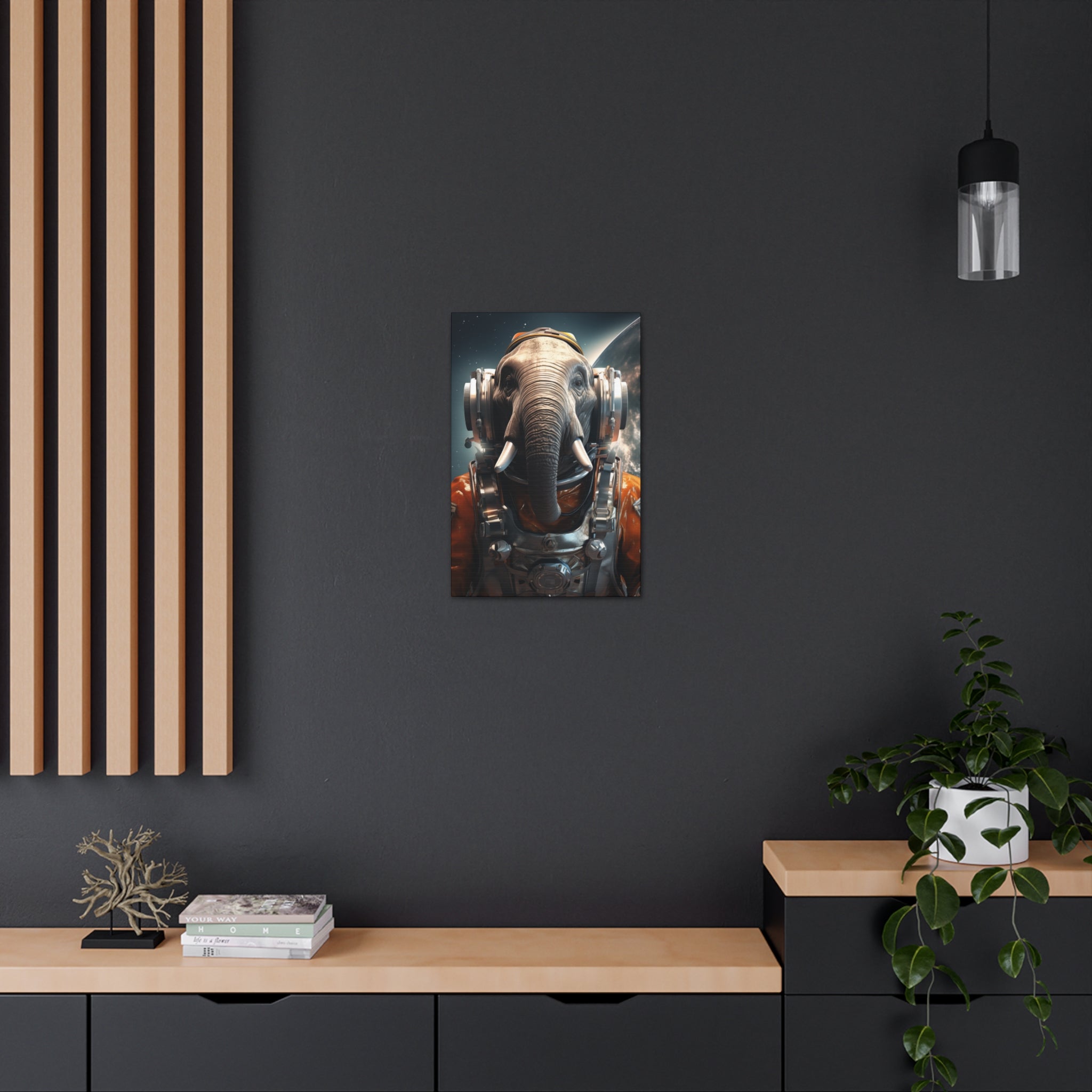 AstroElephant 1 Canvas Wall Art - SynthFrame