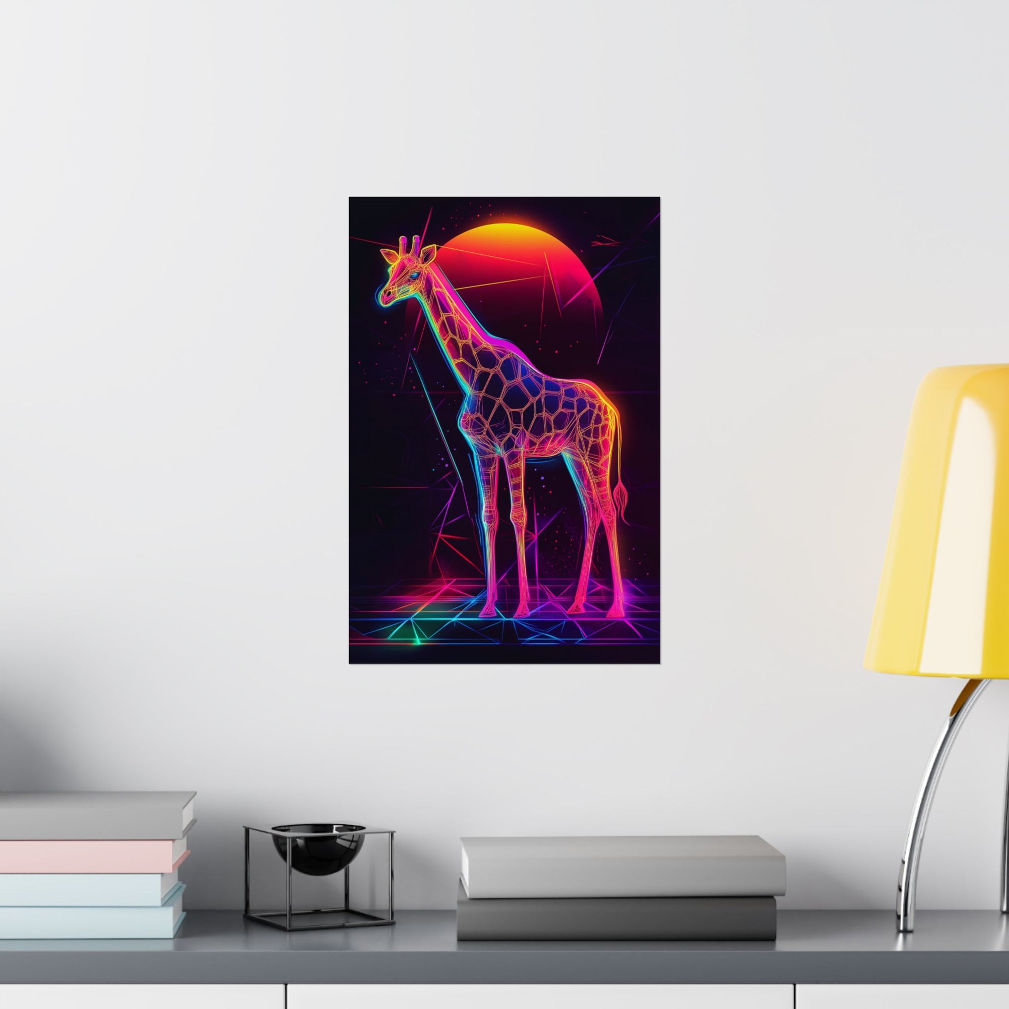 Neon Giraffe Poster