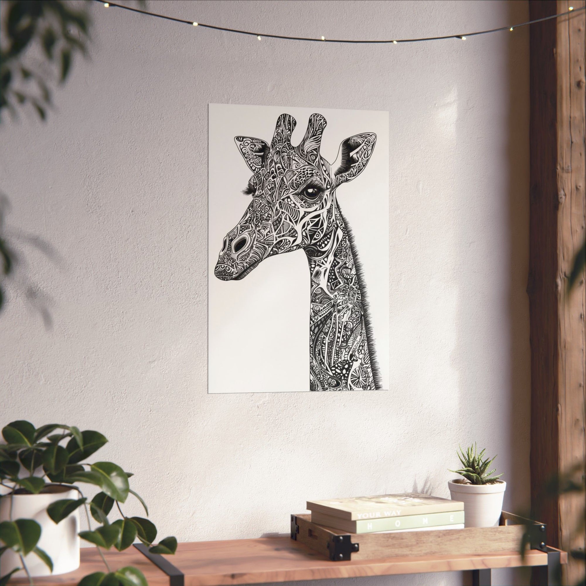 Zentangle Giraffe Poster