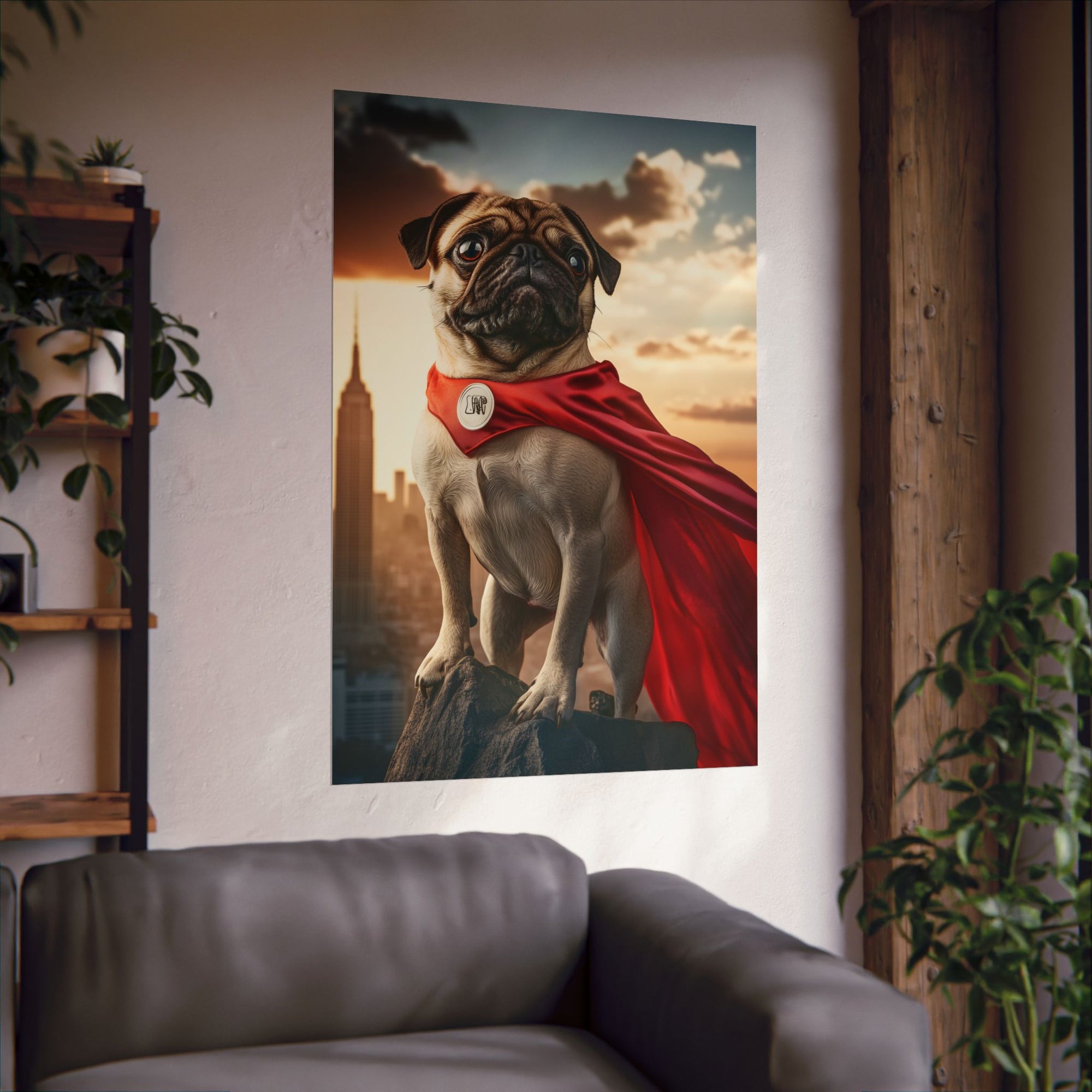 Superhero Pug Poster