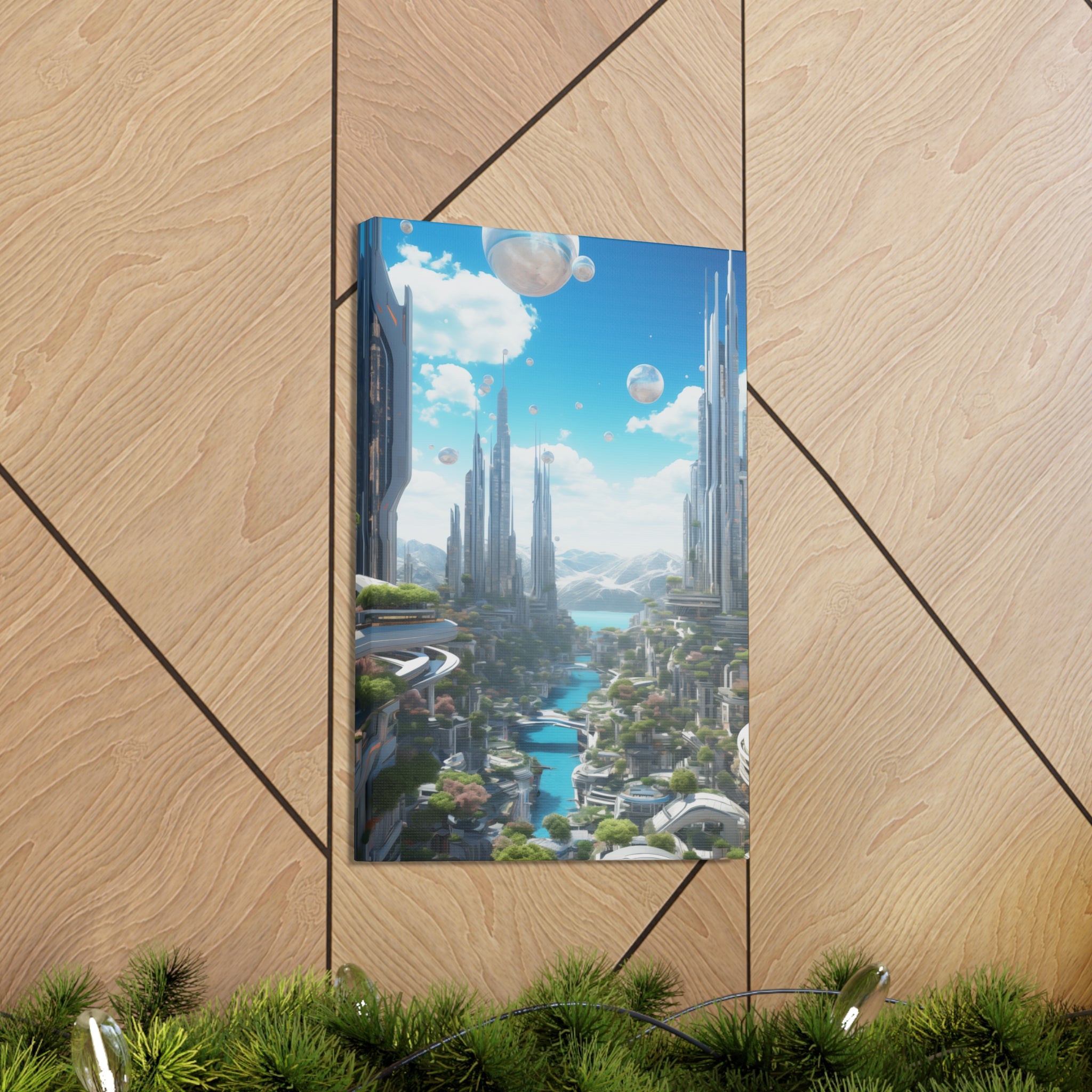 Futuristic Eco City 5 Canvas Wall Art - SynthFrame