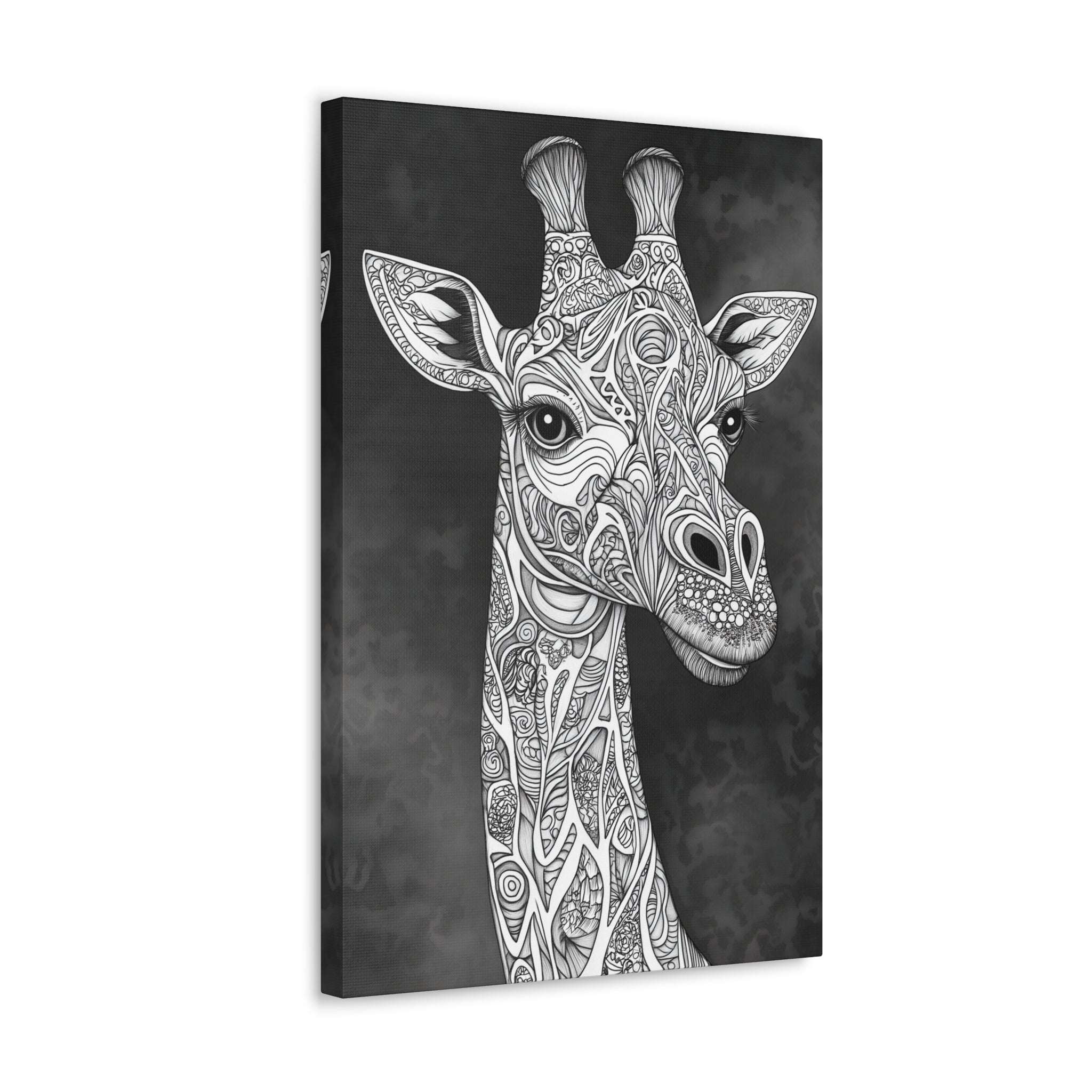 Zentangle Giraffe Canvas Wall Art - SynthFrame