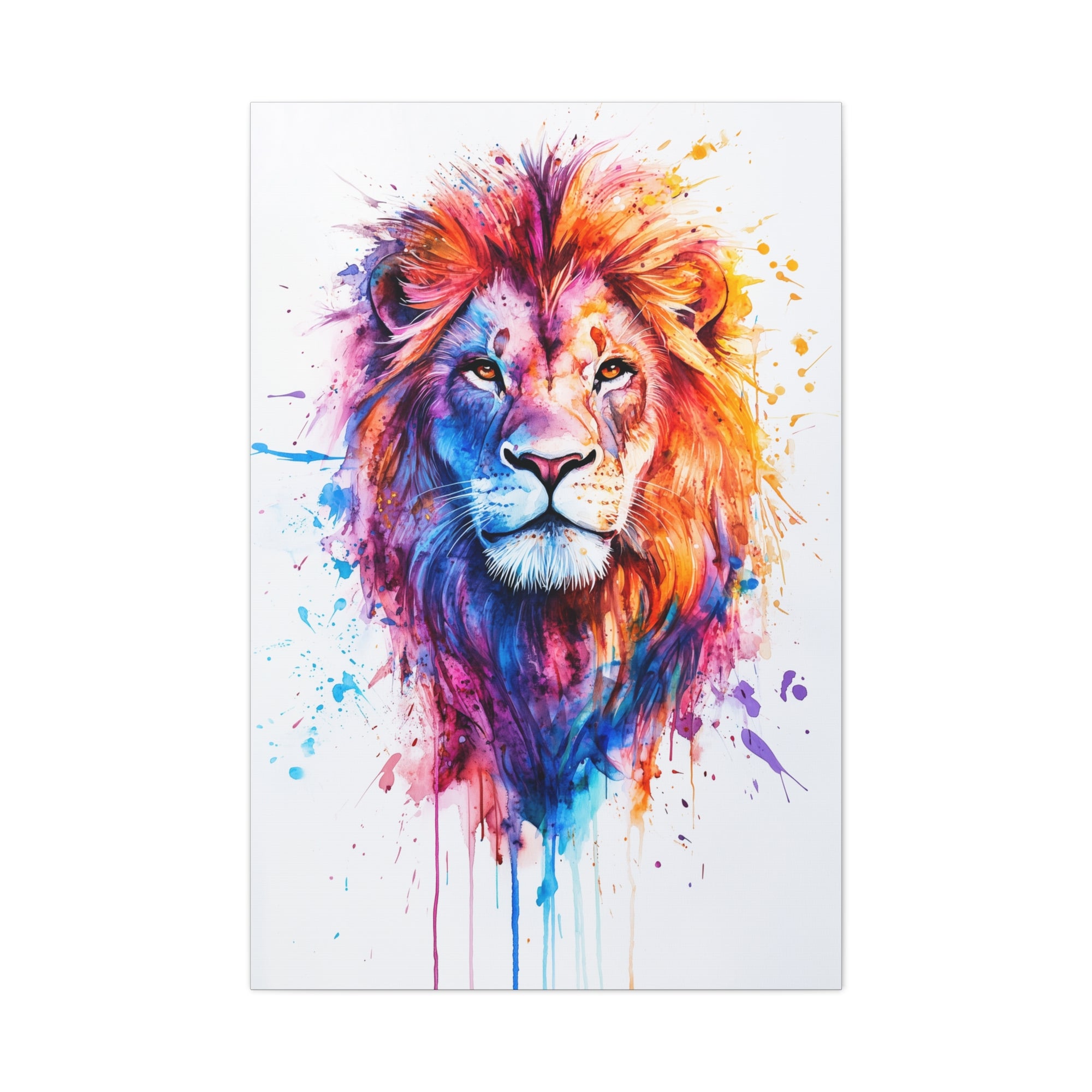 Watercolor Lion Canvas Wall Art - SynthFrame