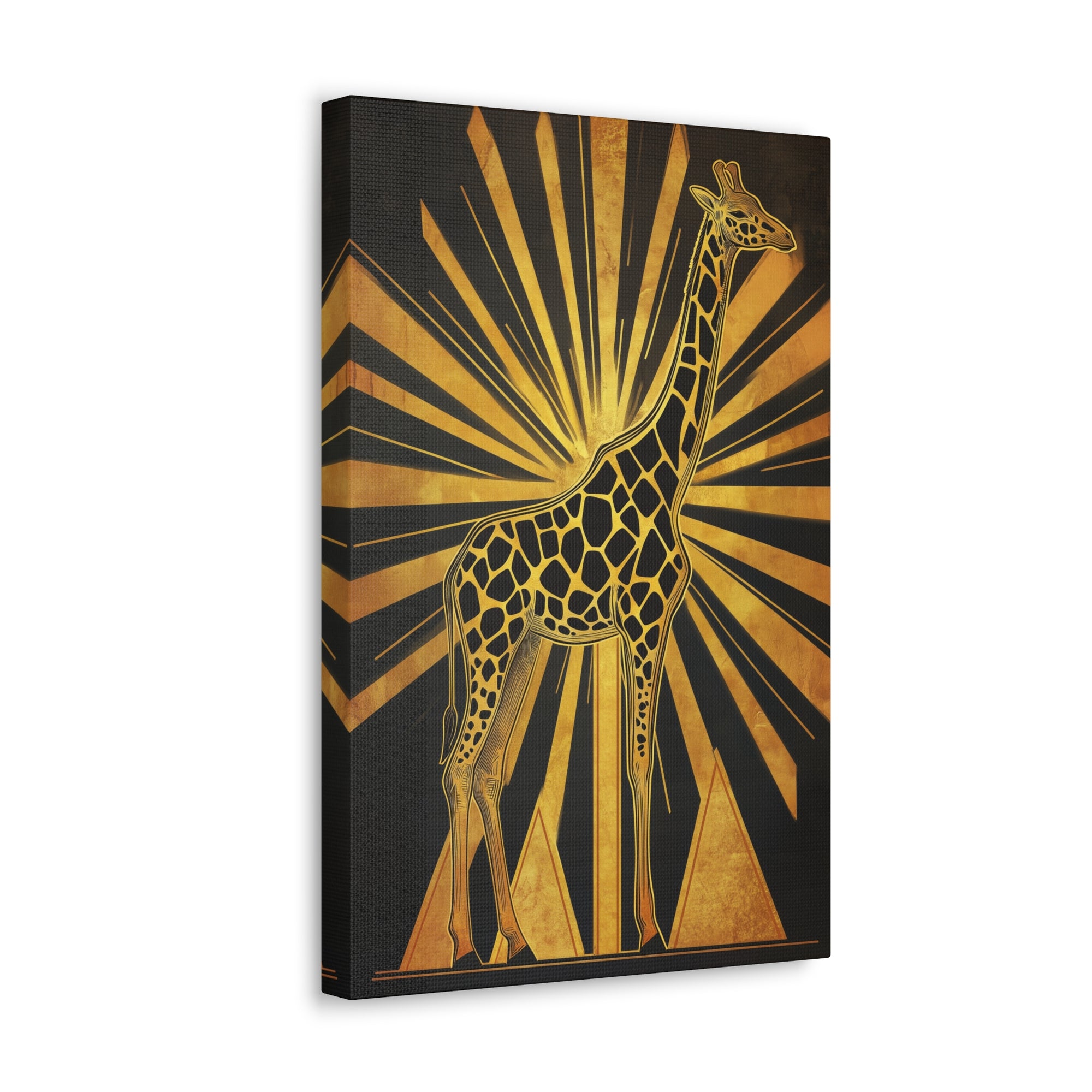 Gilded Giraffe Canvas Wall Art - SynthFrame