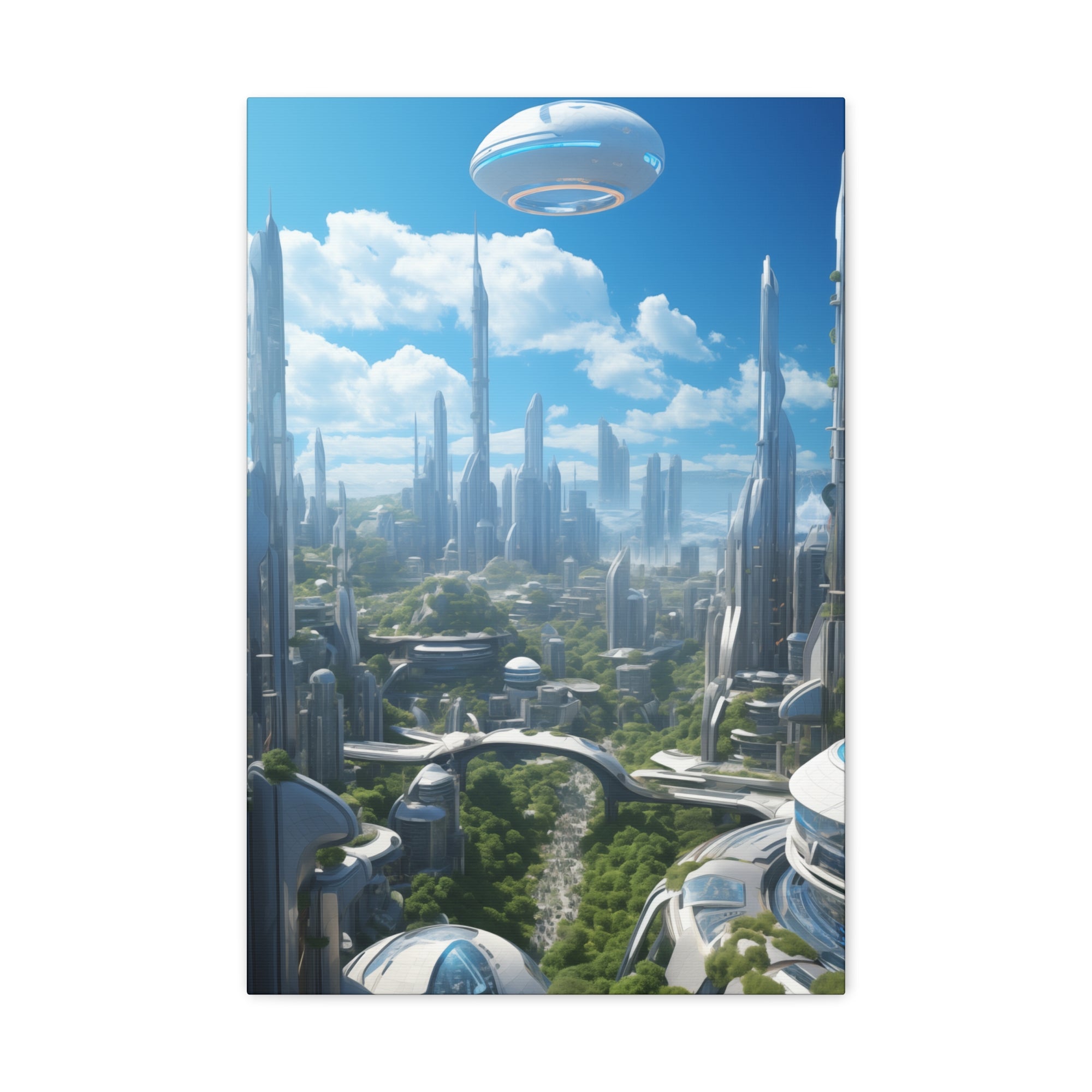 Futuristic Eco City 1 Canvas Wall Art - SynthFrame