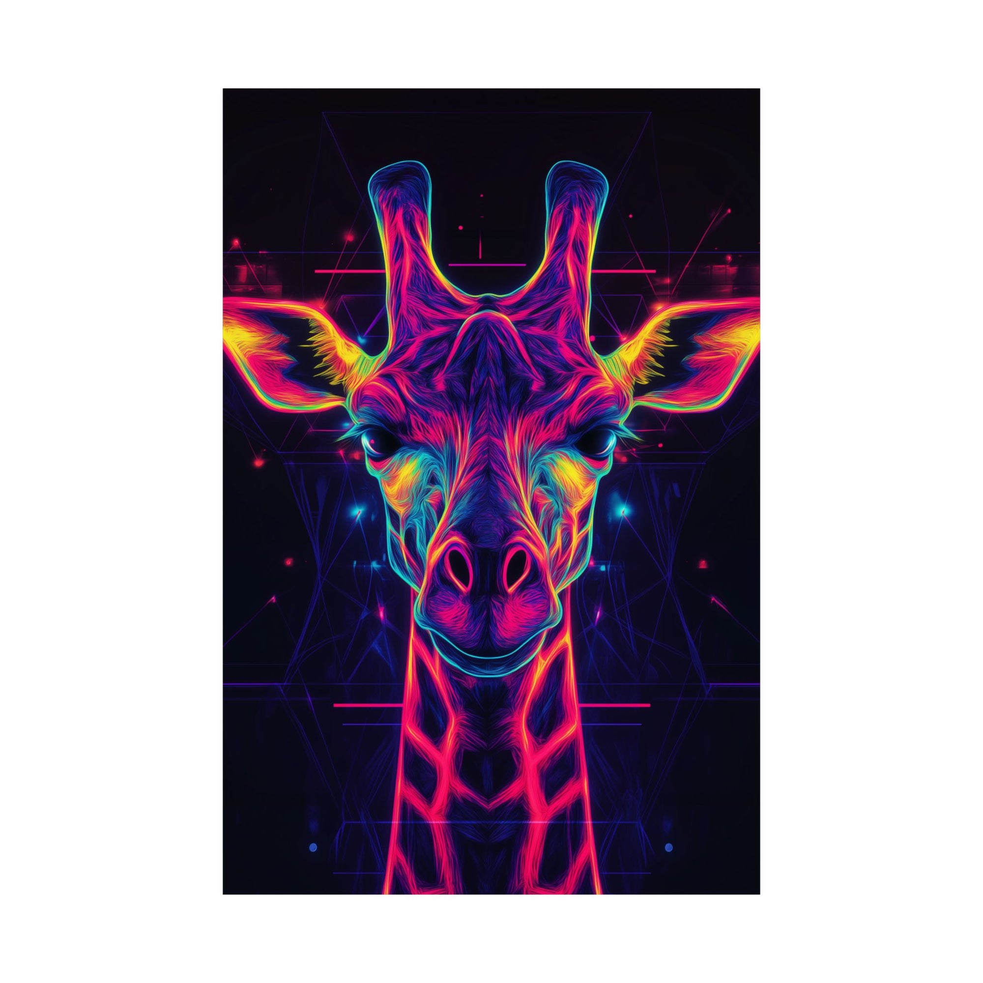 Neon Giraffe Poster