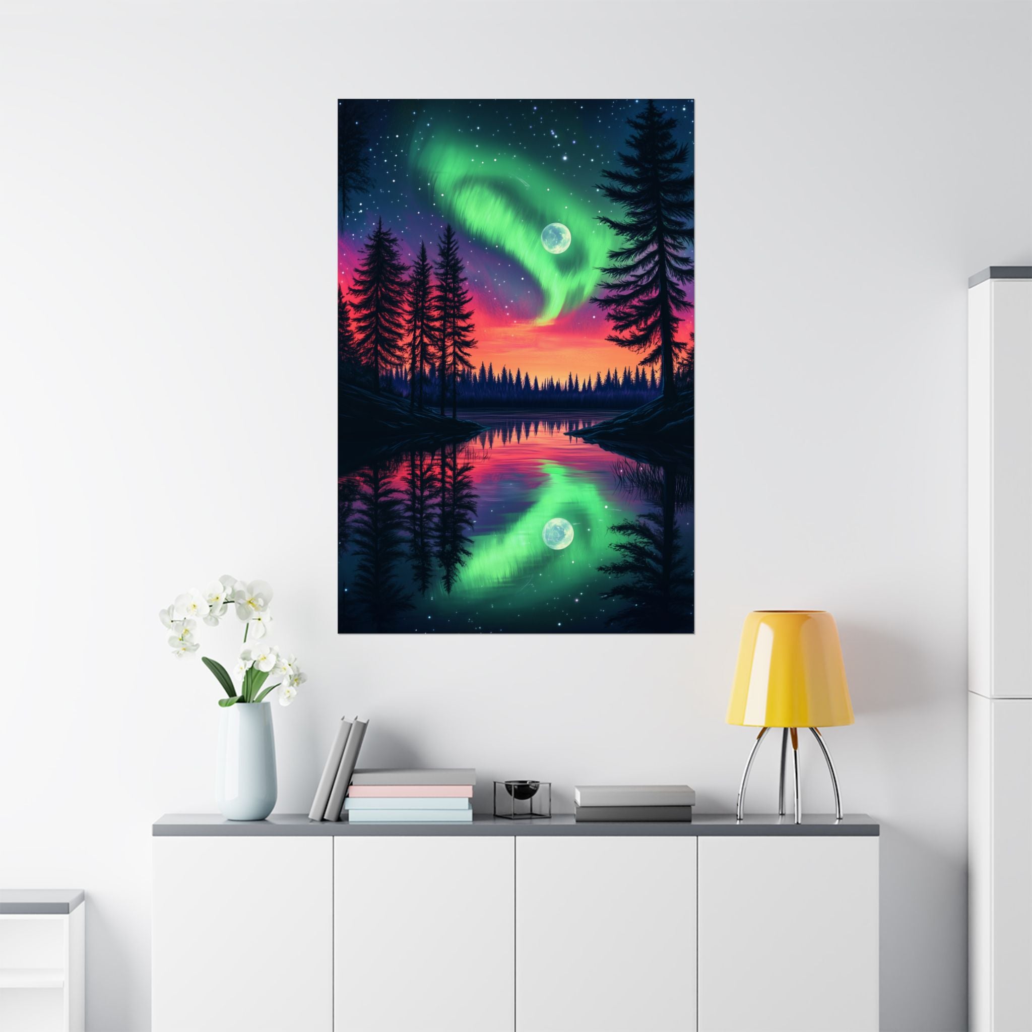 Northern Lights Wonder Poster Wall Art - SynthFrame