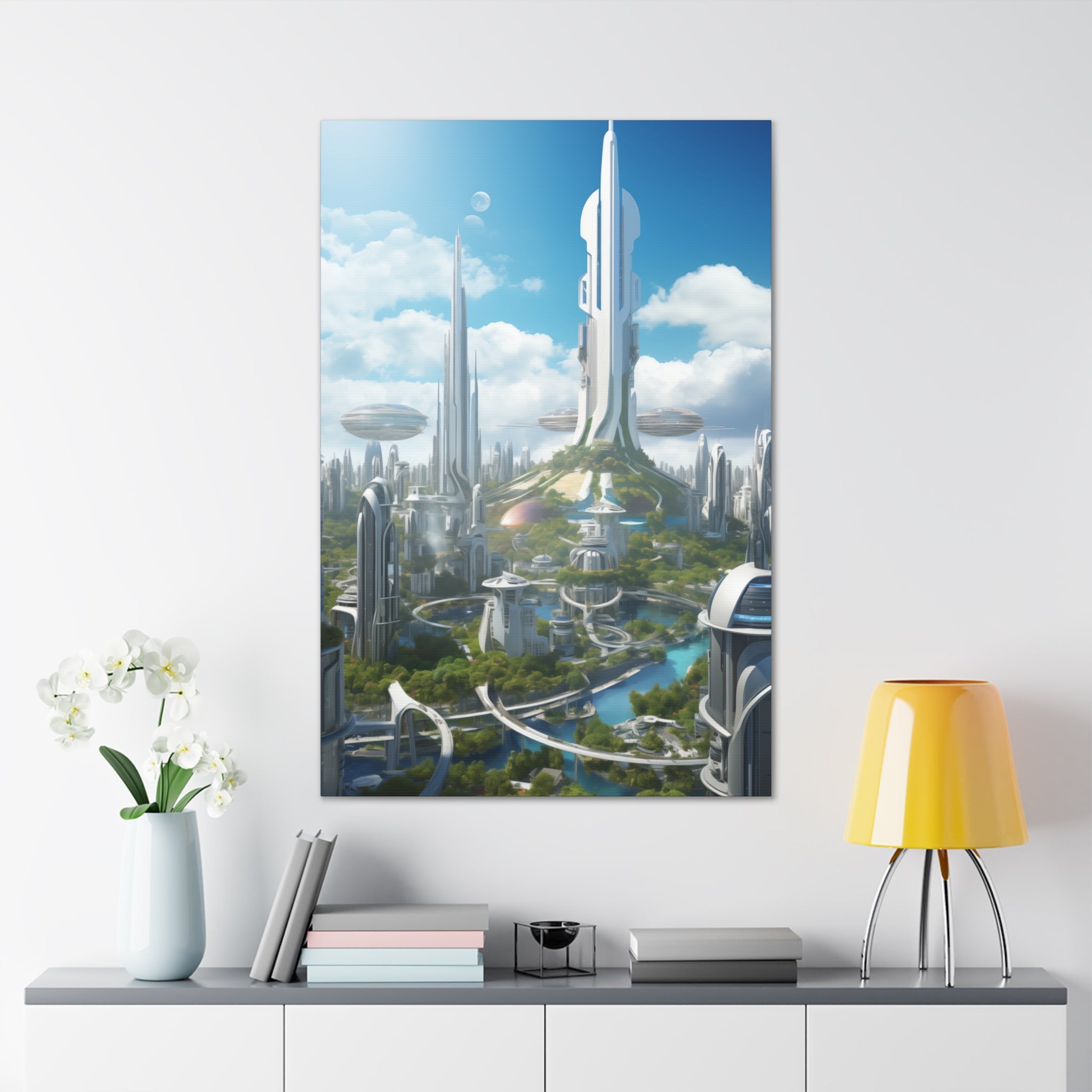 Futuristic Eco City 8 Canvas Wall Art - SynthFrame