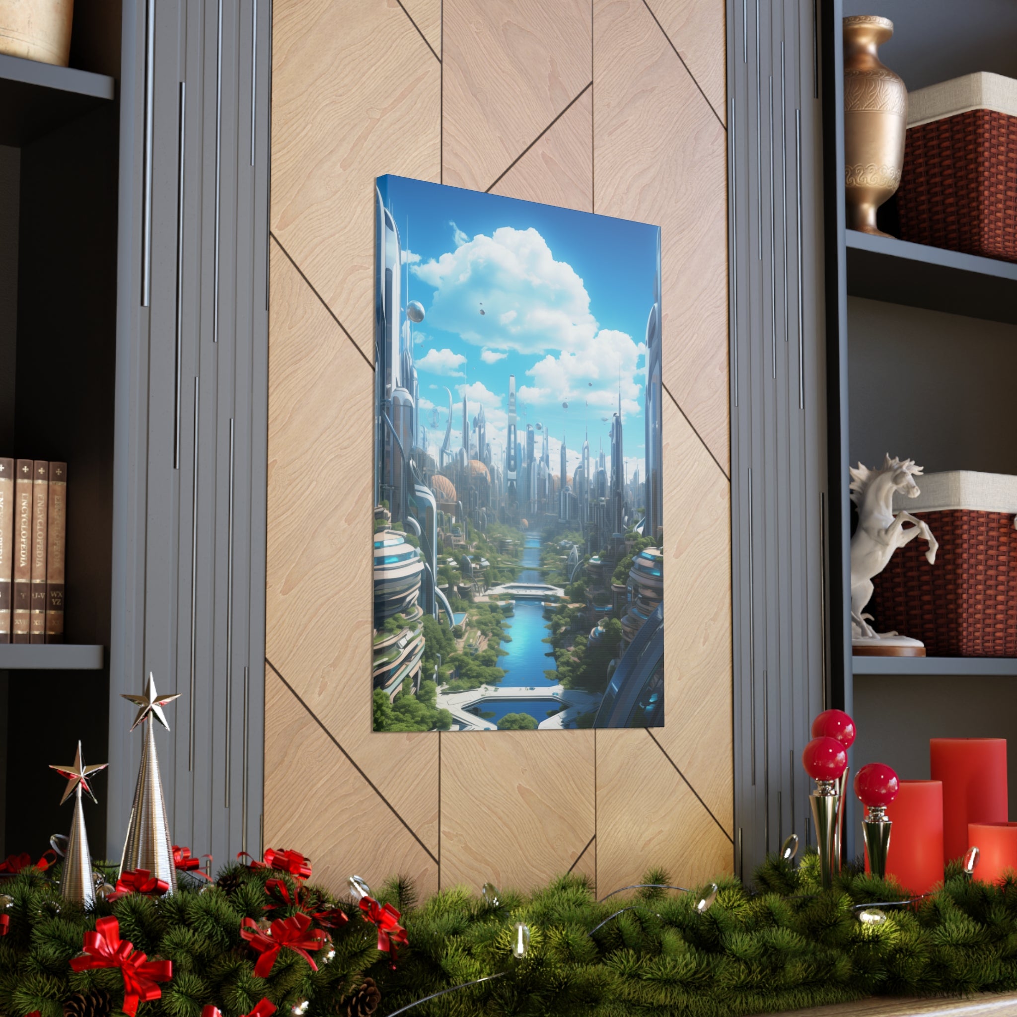 Futuristic Eco City 4 Canvas Wall Art - SynthFrame