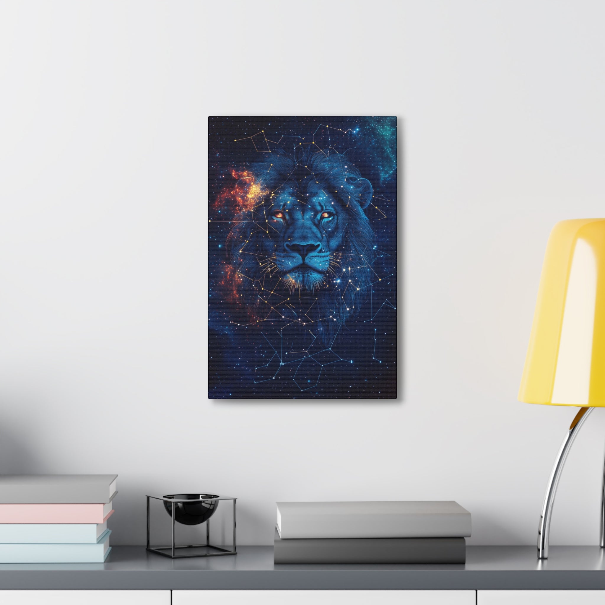 Constellation Lion Canvas Wall Art - SynthFrame