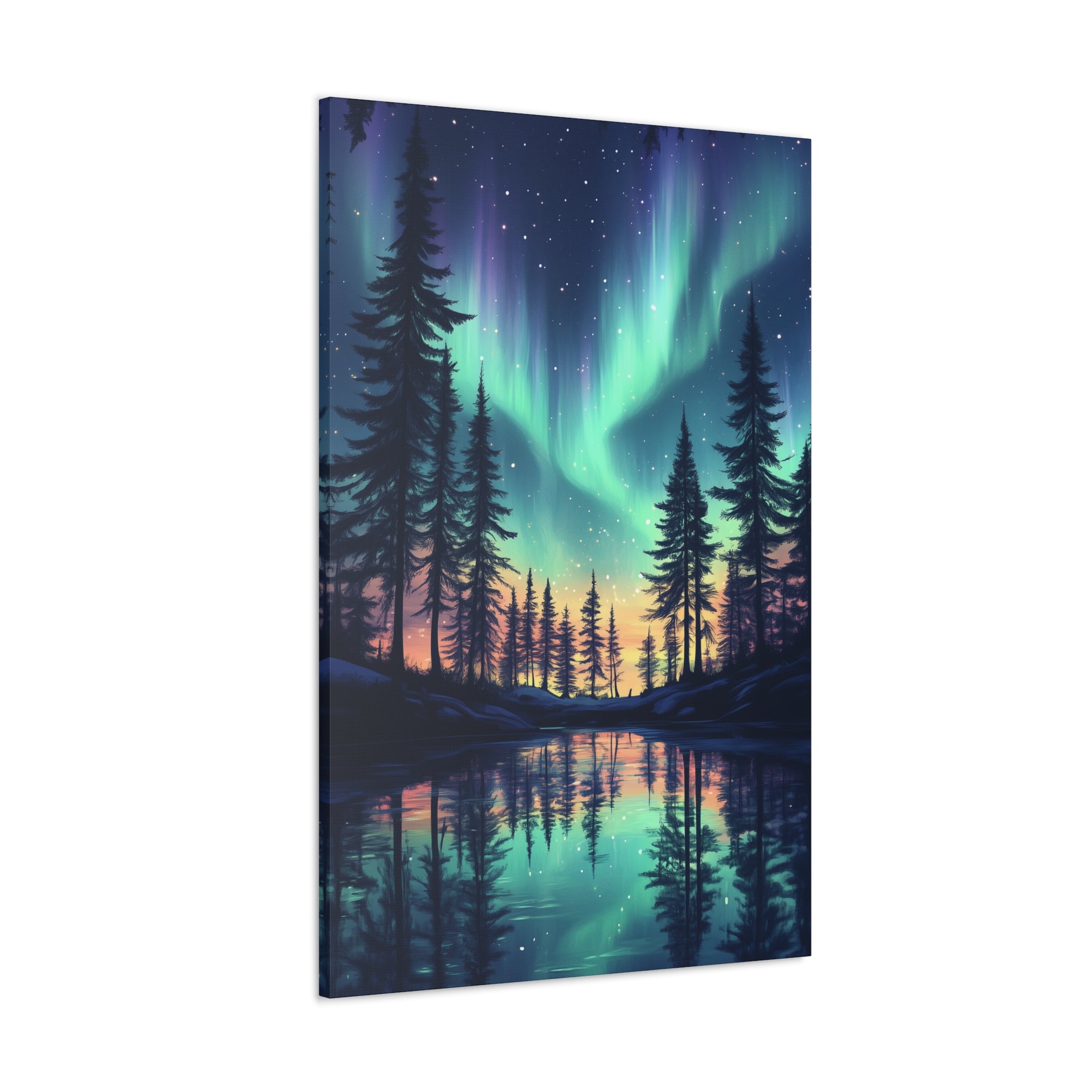 Northern Lights Wonder Canvas Wall Art - SynthFrame