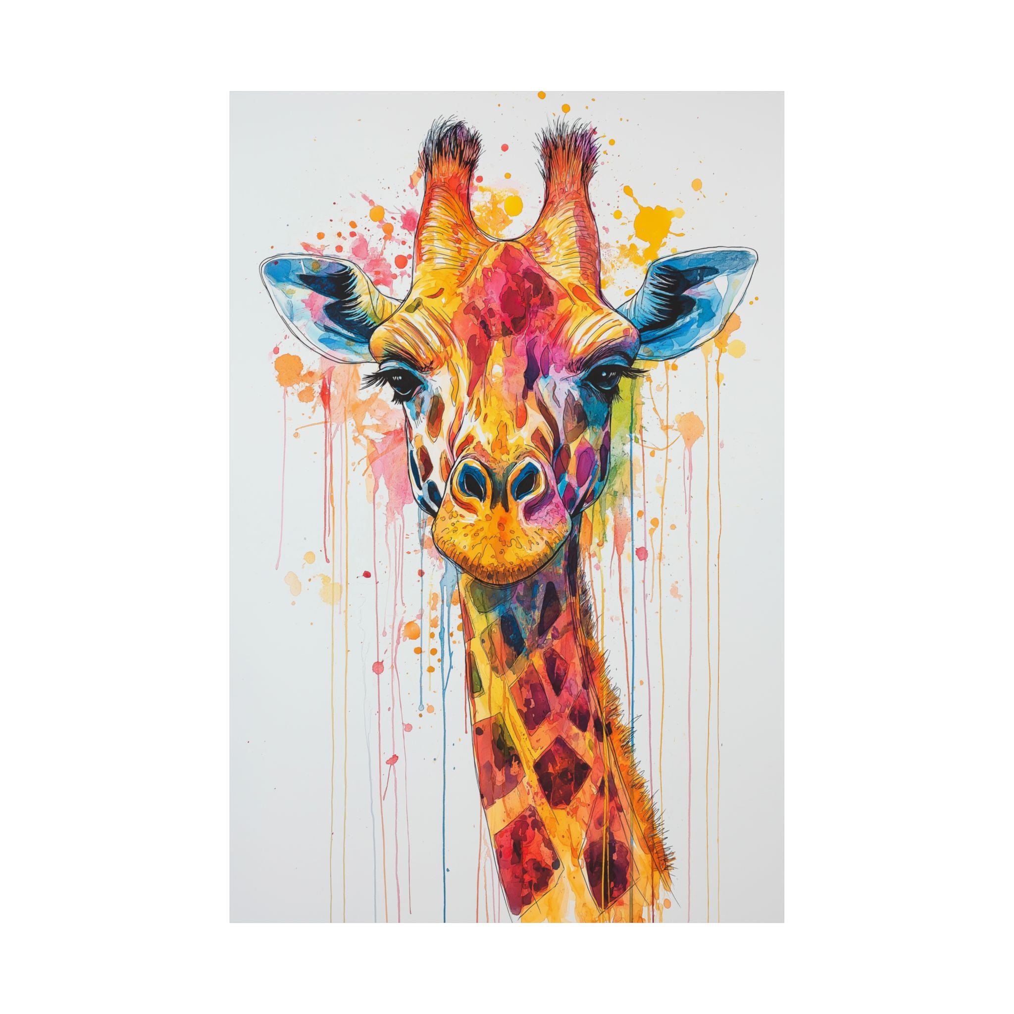 Watercolor Giraffe Poster