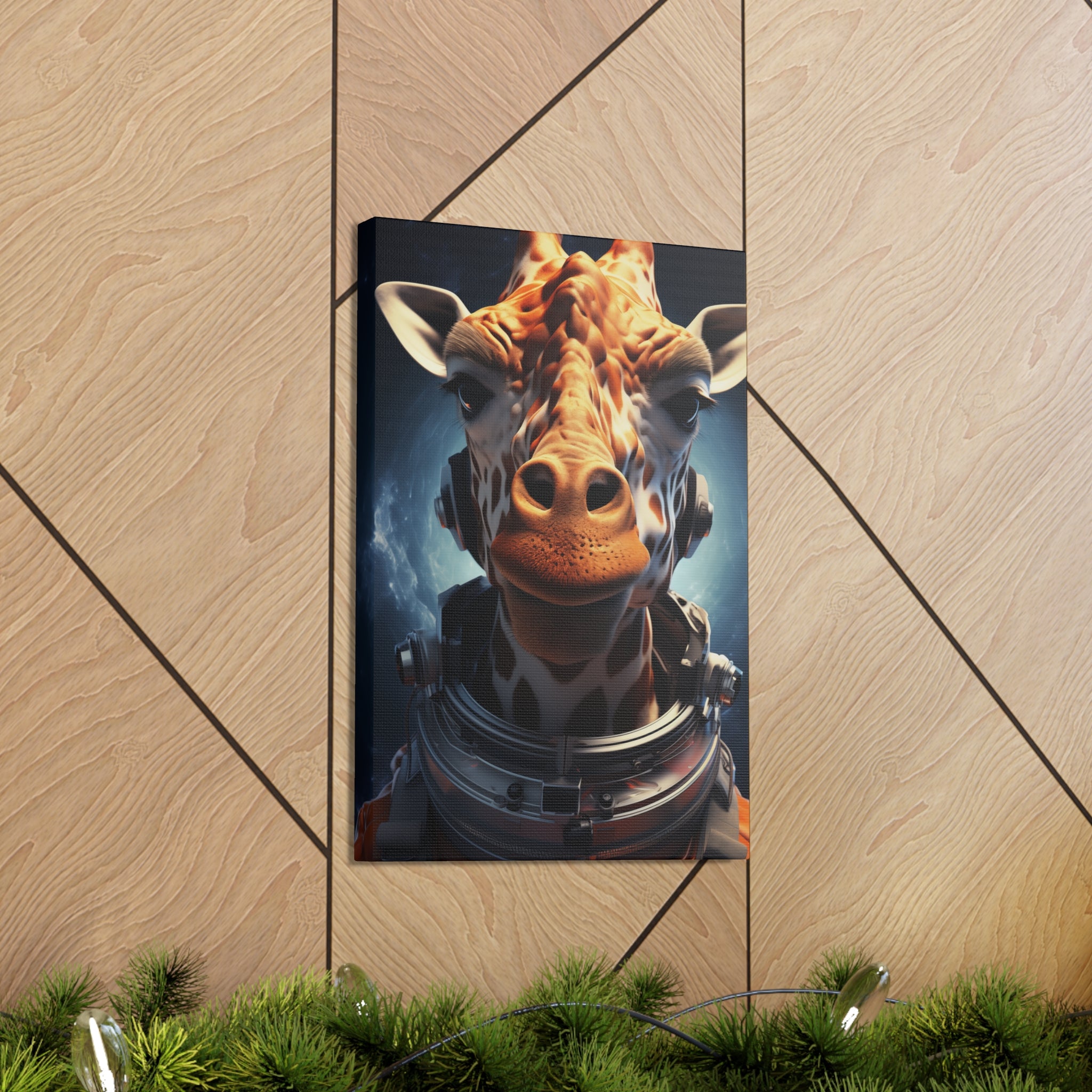 AstroGiraffe 1 Canvas Wall Art - SynthFrame