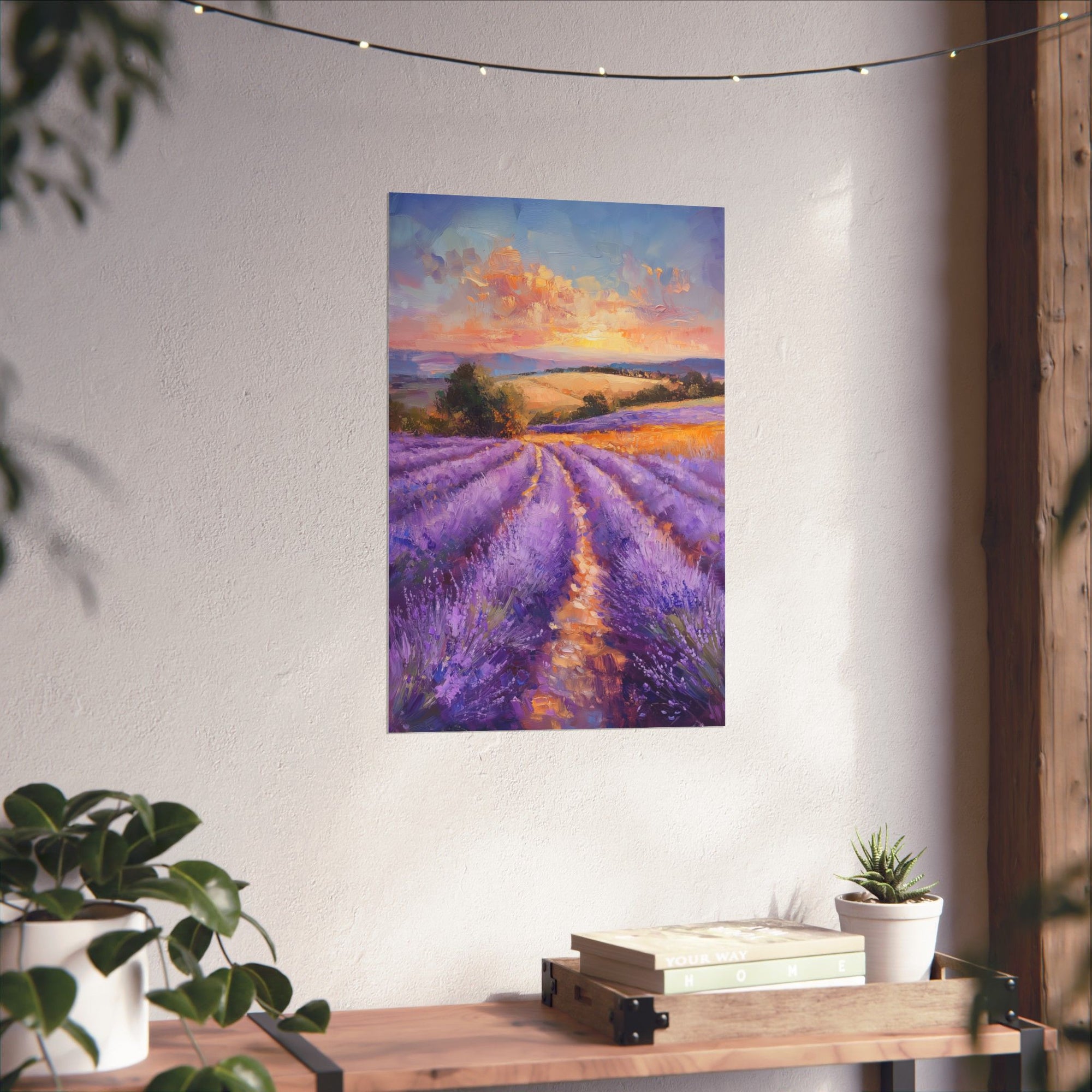 Impressionist Lavender Fields Poster Wall Art - SynthFrame