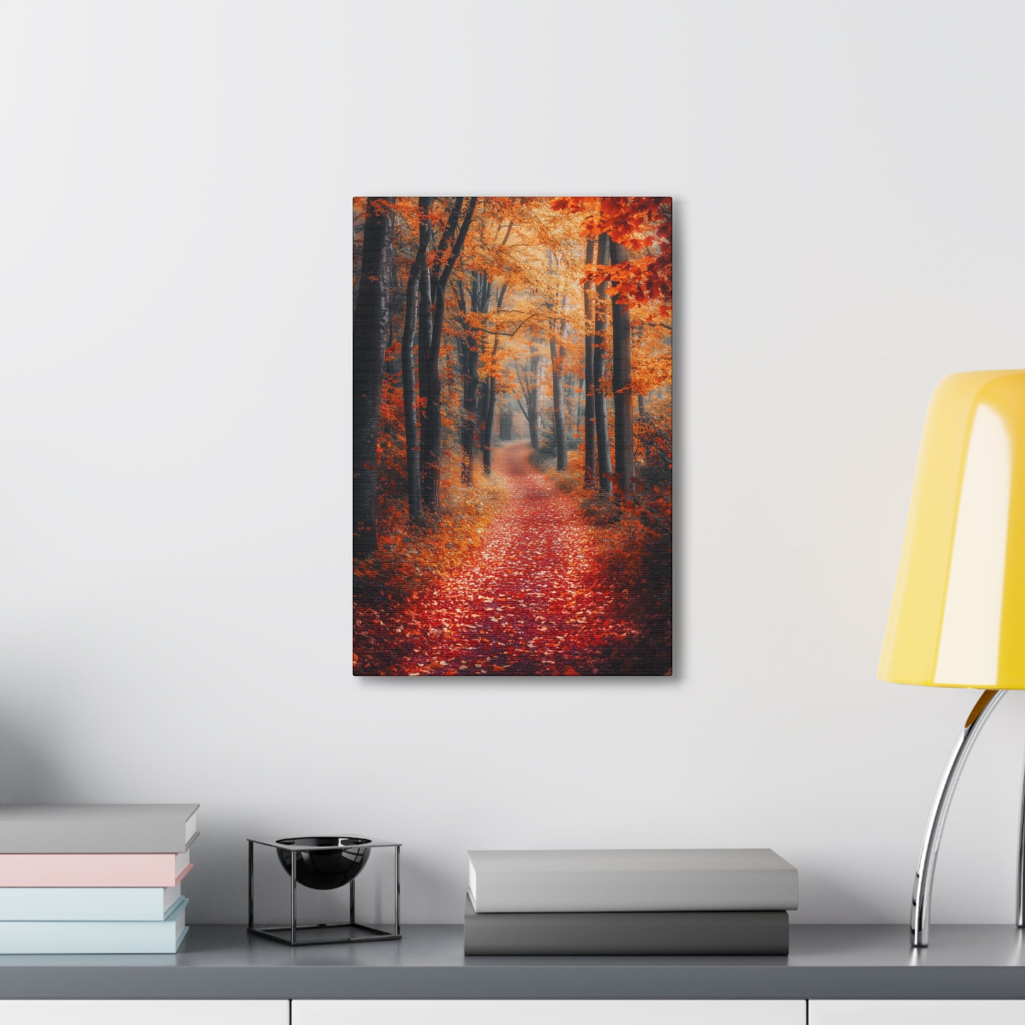 Autumn Forest Path Canvas Wall Art - SynthFrame