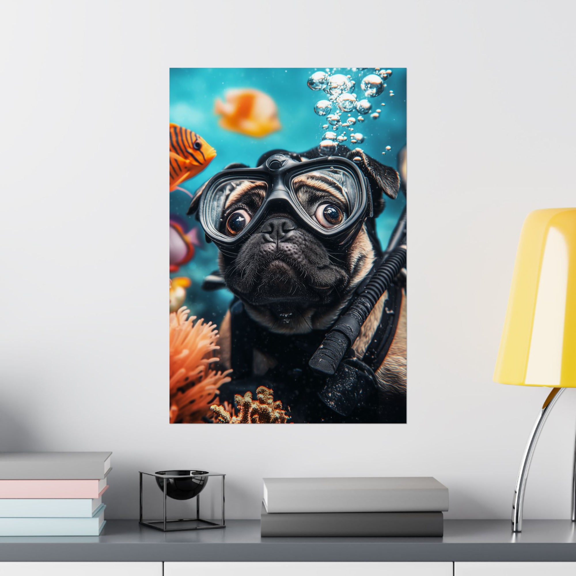 Underwater Pug Poster