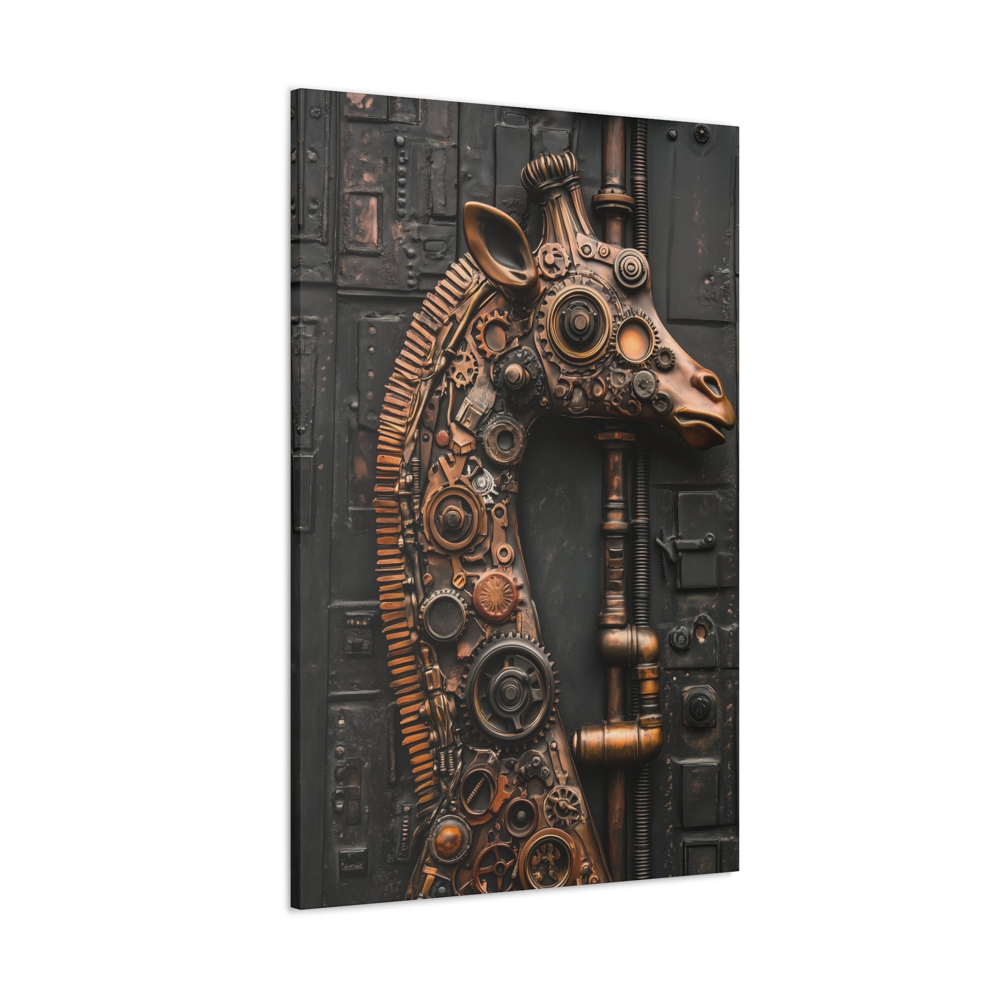 Steampunk Giraffe Canvas Wall Art - SynthFrame