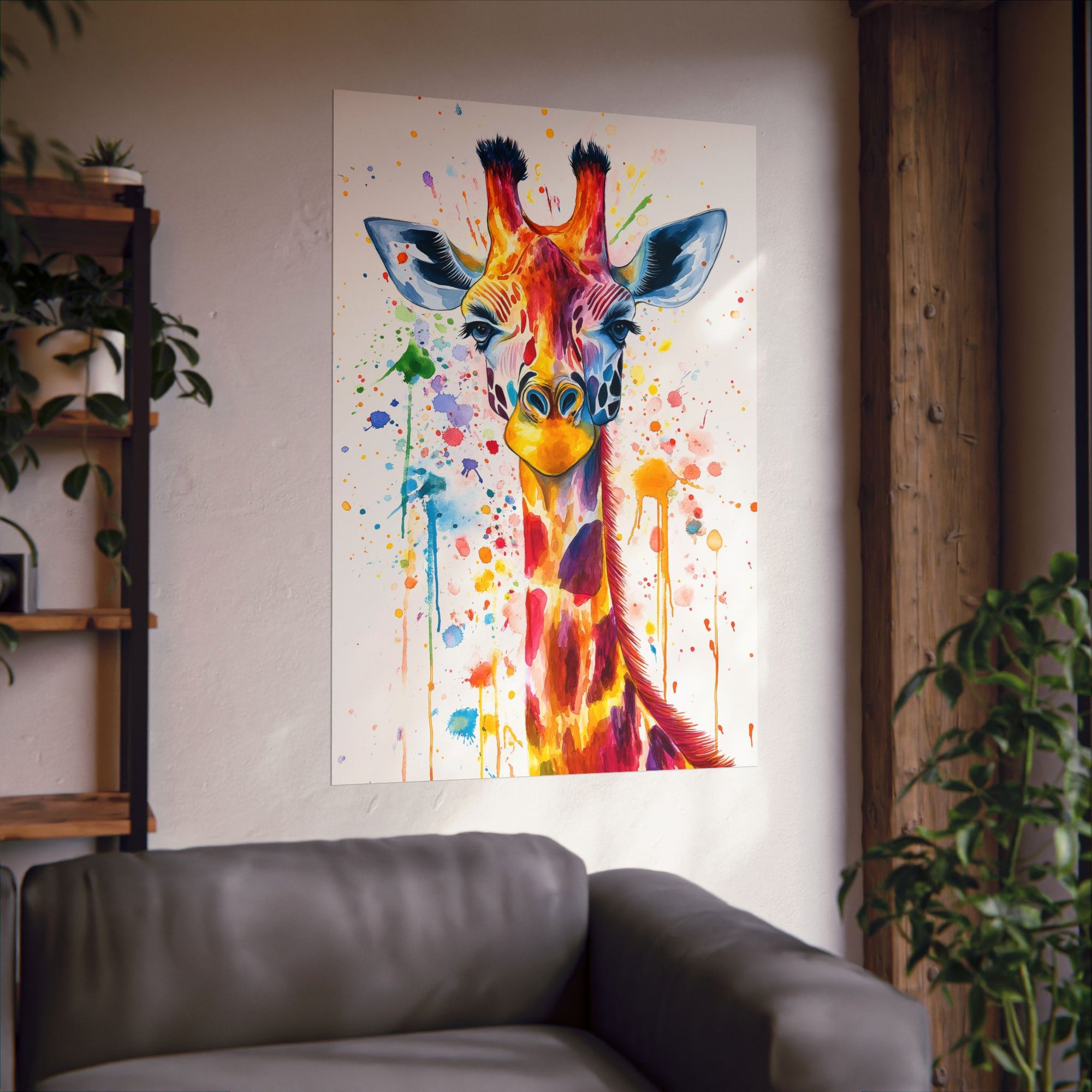 Watercolor Giraffe Poster