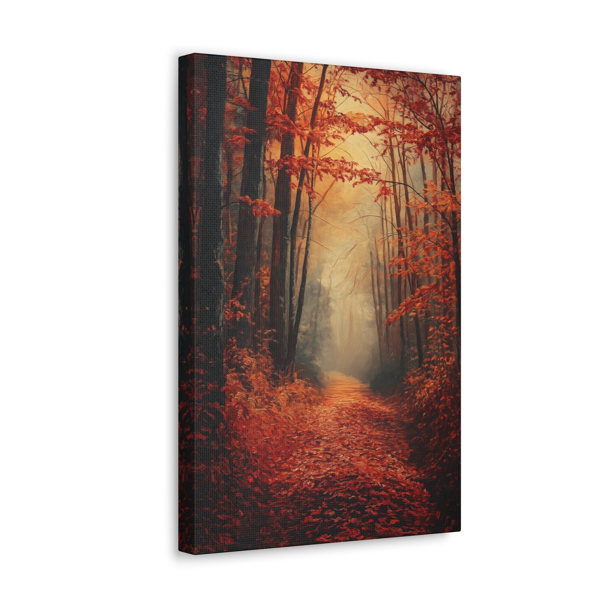 Autumn Forest Path Canvas Wall Art - SynthFrame