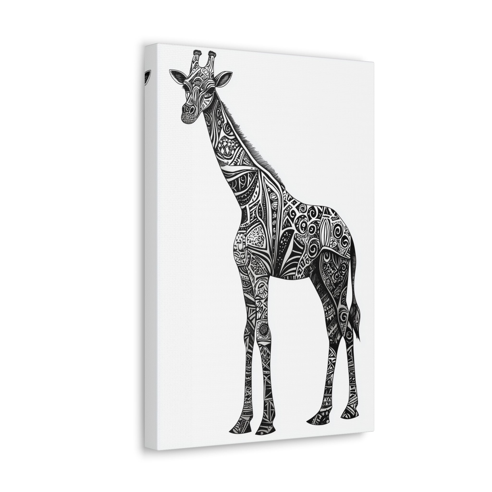 Zentangle Giraffe Canvas Wall Art - SynthFrame