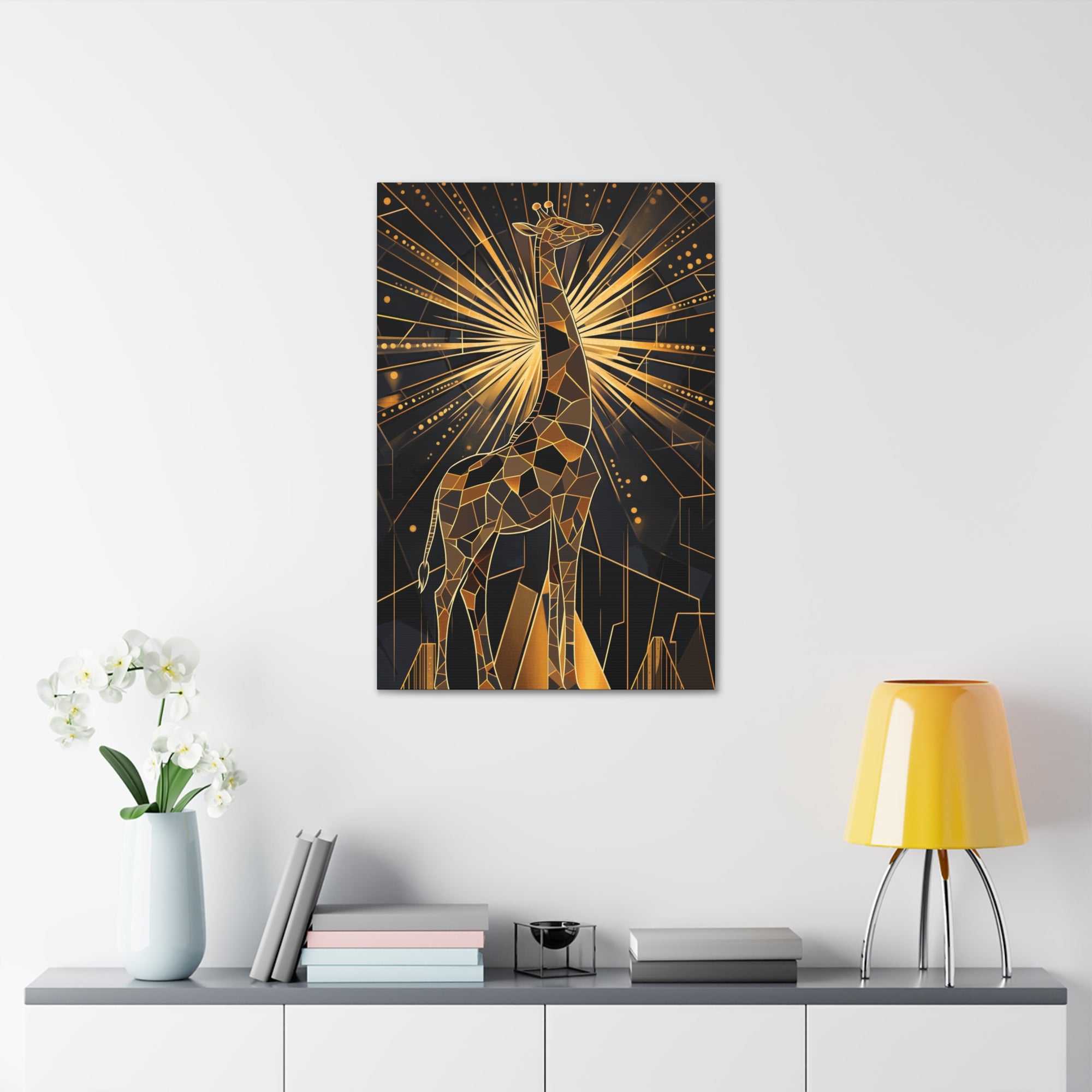 Gilded Giraffe Canvas Wall Art - SynthFrame